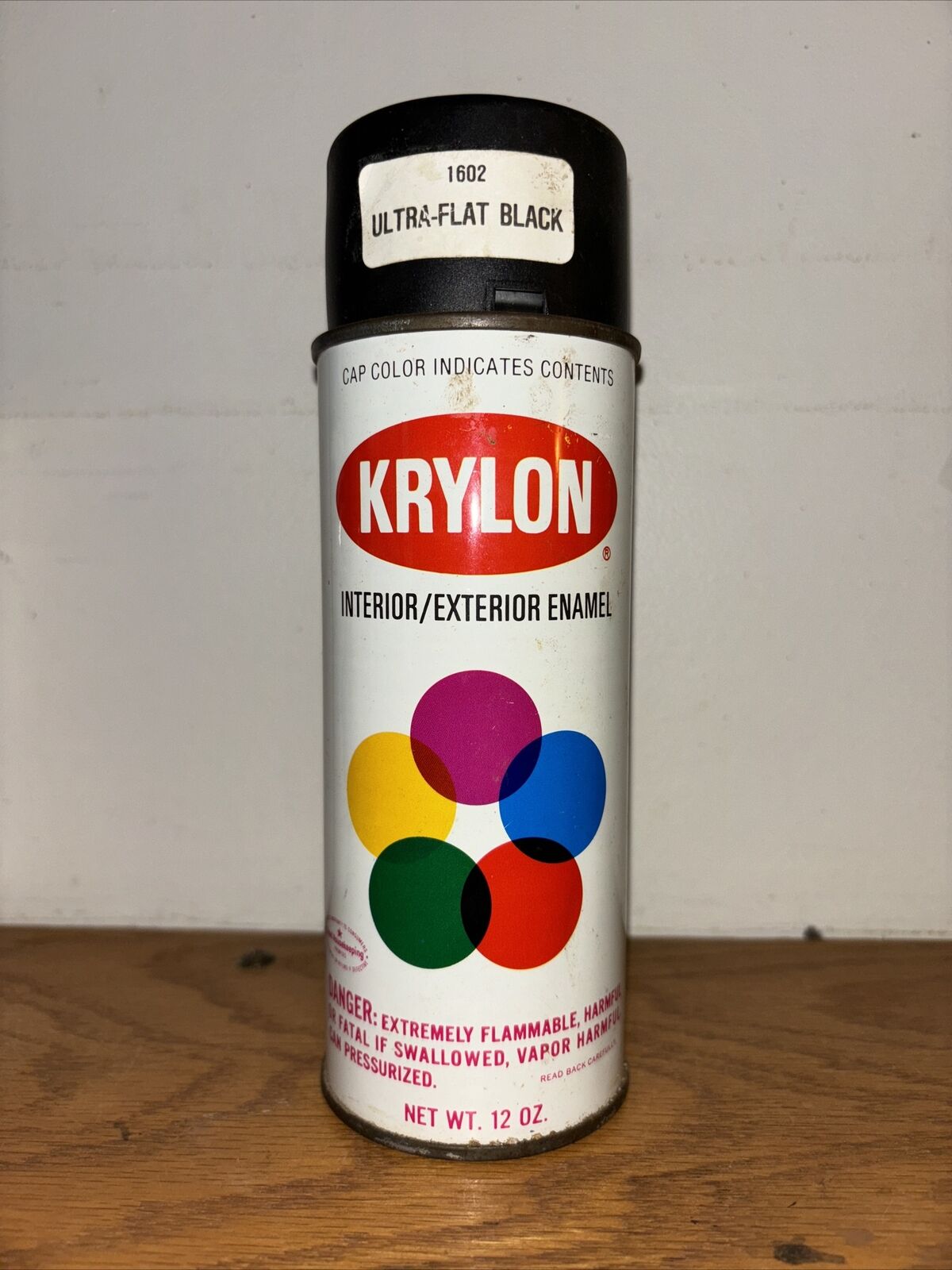 Vintage Krylon Ultra Flat Back Spray Paint Can - No. 1602 Borden