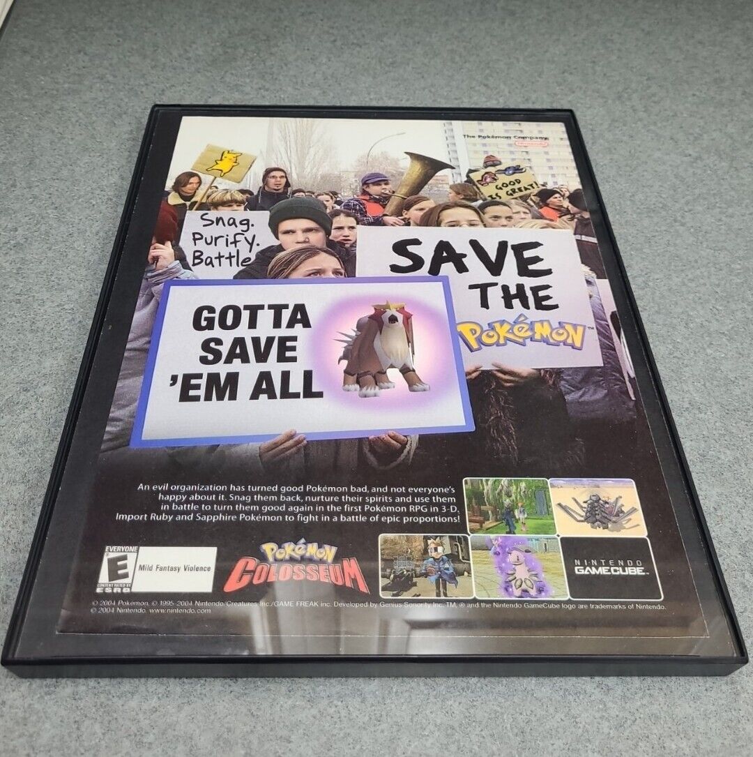 2004 Pokemon Colosseum Gamecube Print Ad/Poster Authentic Official Framed 8.5x11