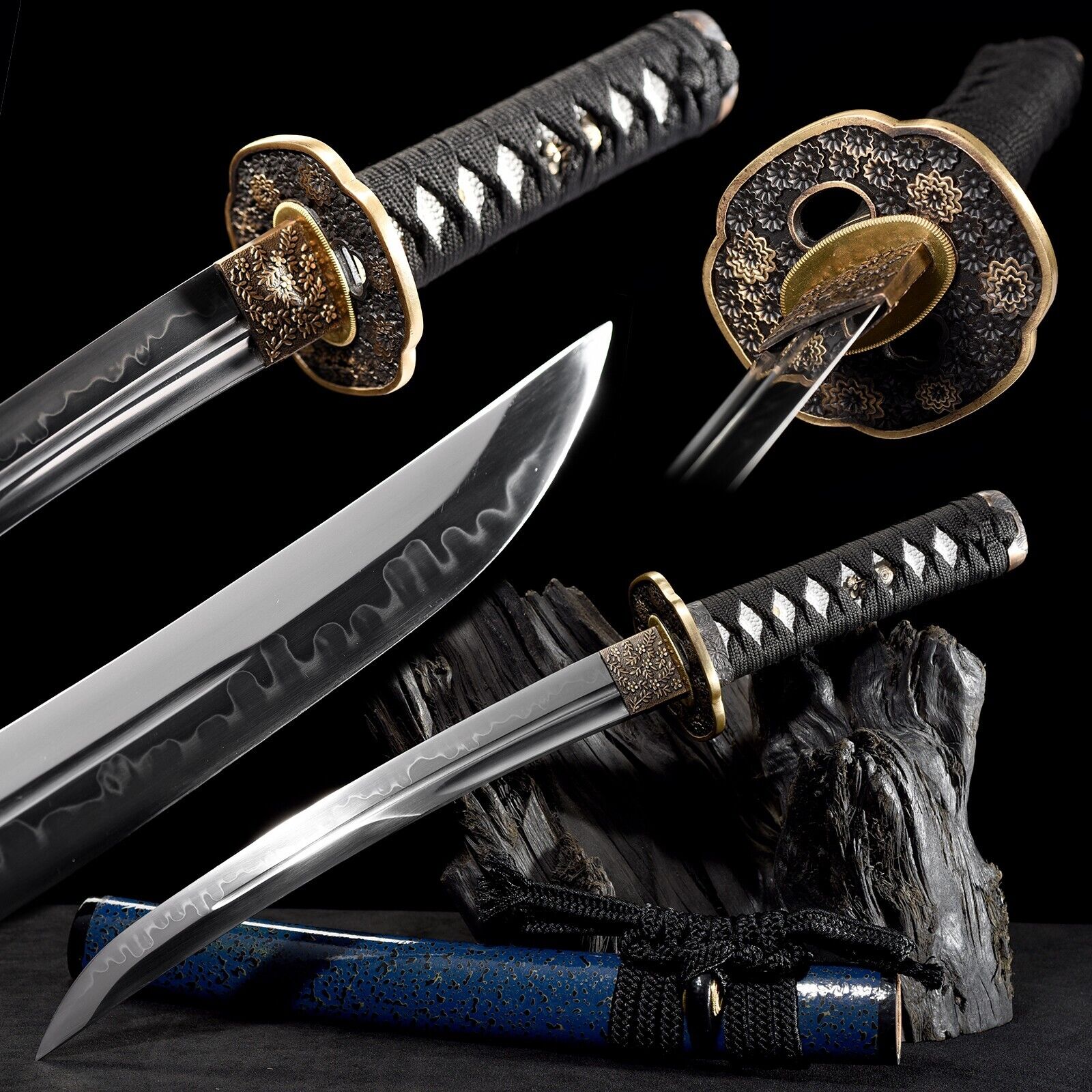 20''Tanto Clay Tempered T10 Steel Japanese Samurai Mini Katana Sharp Short Sword