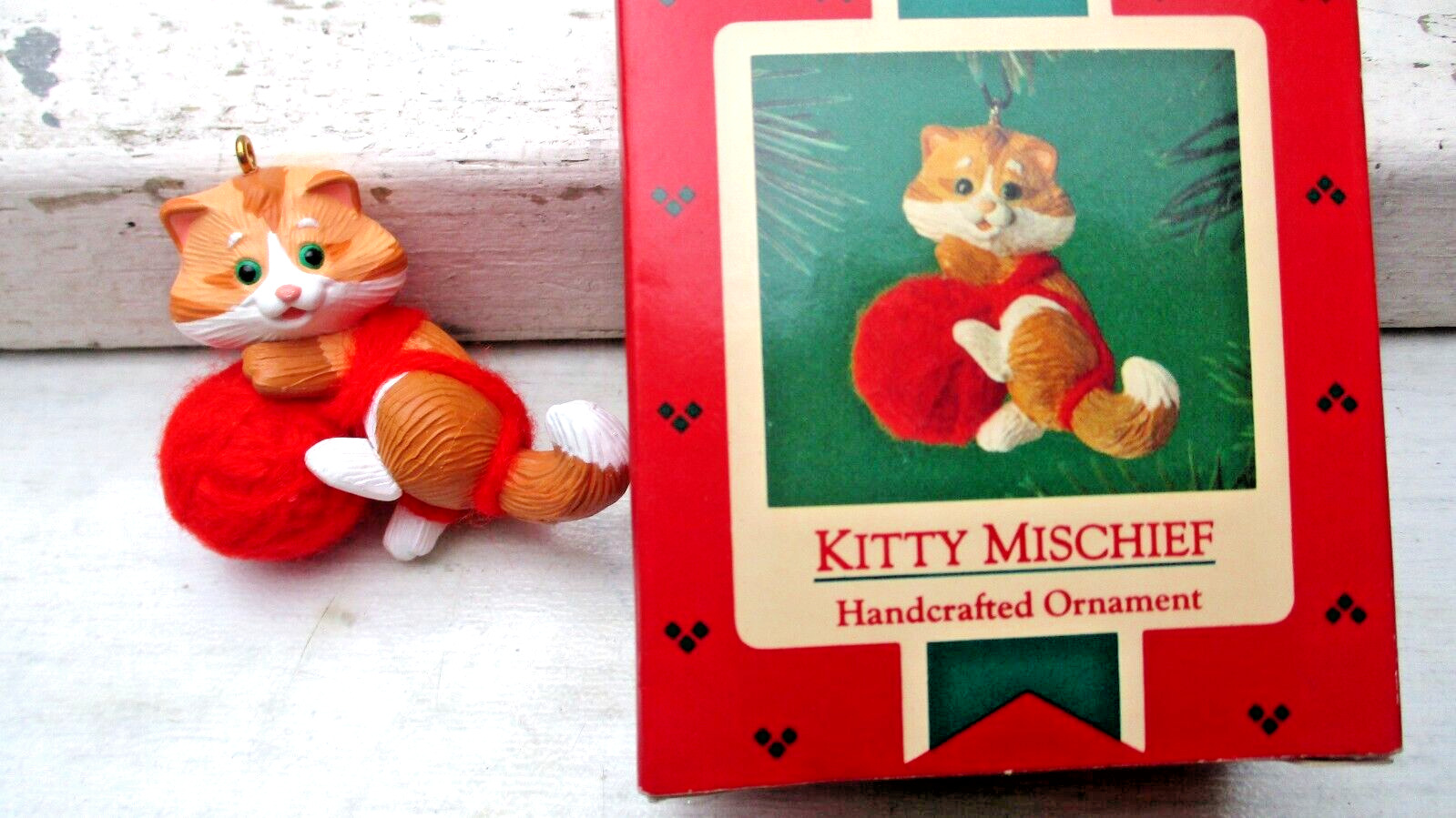 Vintage 1985 Hallmark Keepsake Christmas Ornament Kitty Mischief