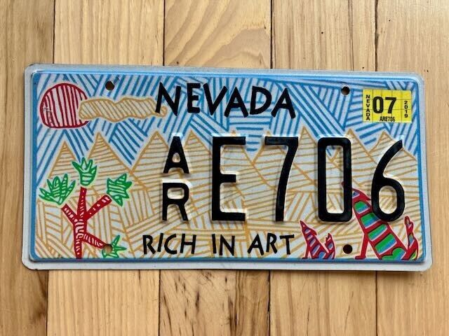 2019 Embossed Nevada Rich In Art License Plate