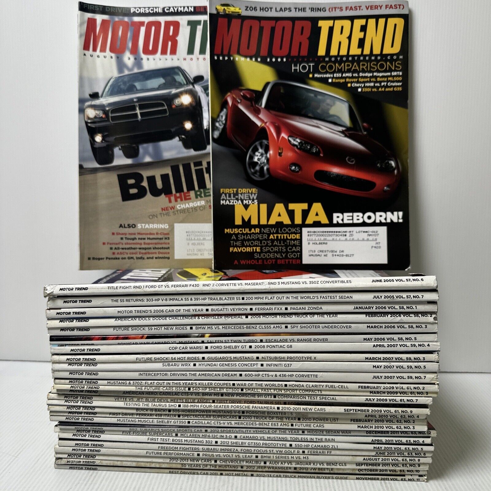 VINTAGE Motor Trend Magazine Lot of 28 - 2005 Through 2011 - Boss Mustang 302