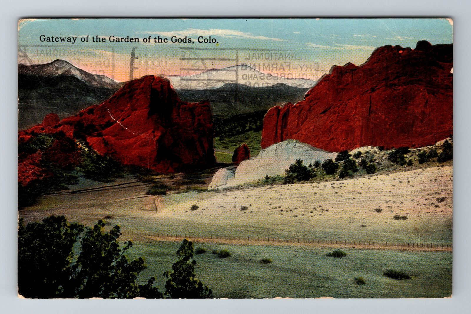 CO-Colorado, Gateway Of The Garden Of The Gods, Antique Vintage c1915 Postcard