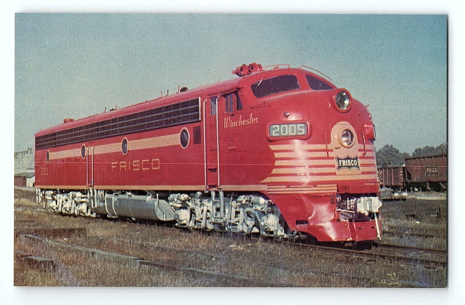 Frisco Railroad 2005 E7 Passenger Locomotive Springfield MO VTG Postcard