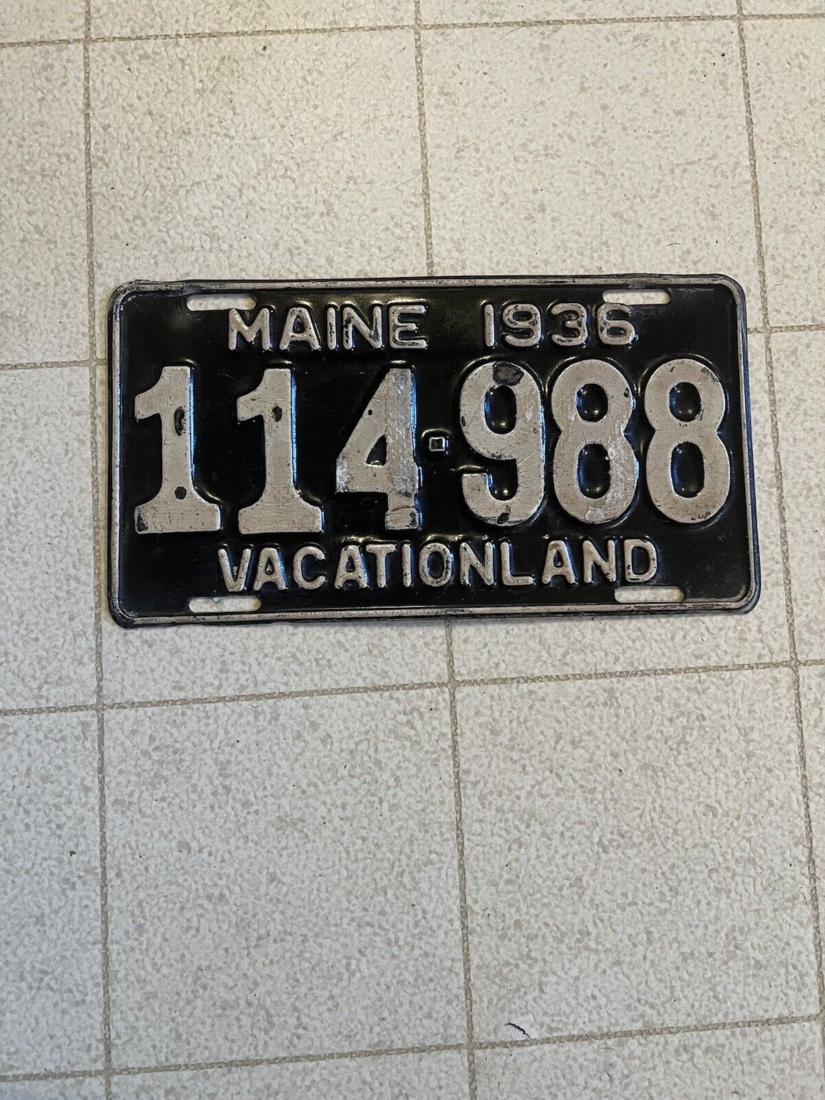 Maine 1936 License Plate