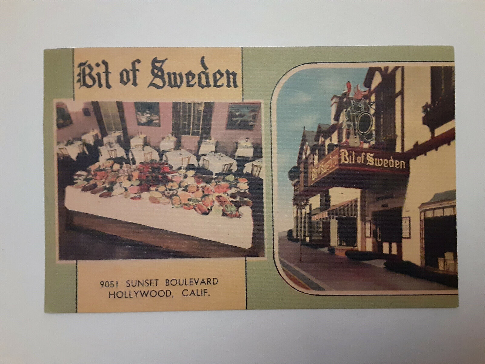 Vintage Uposted Bit of Sweden Linen Postcard MWM Bursheen Los Angeles CA