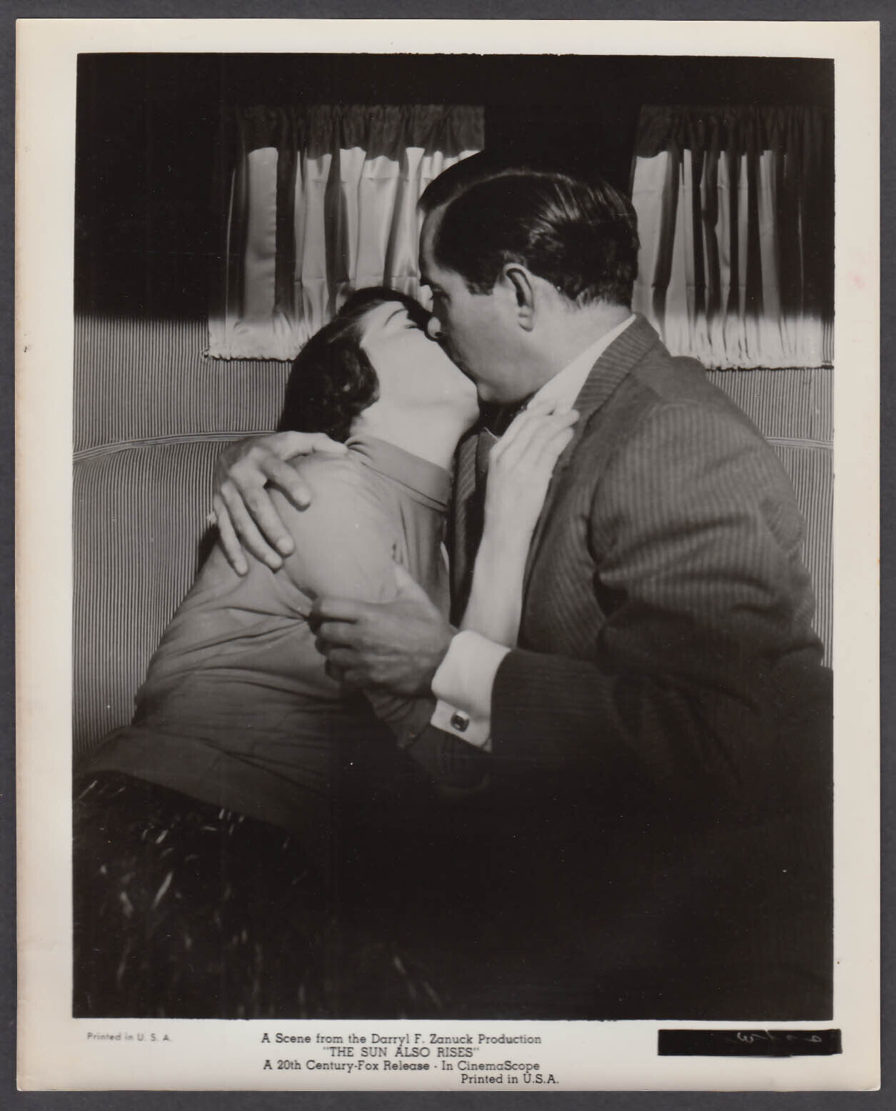 Tyrone Power Ava Gardner kiss 8x10 publicity photo 1956