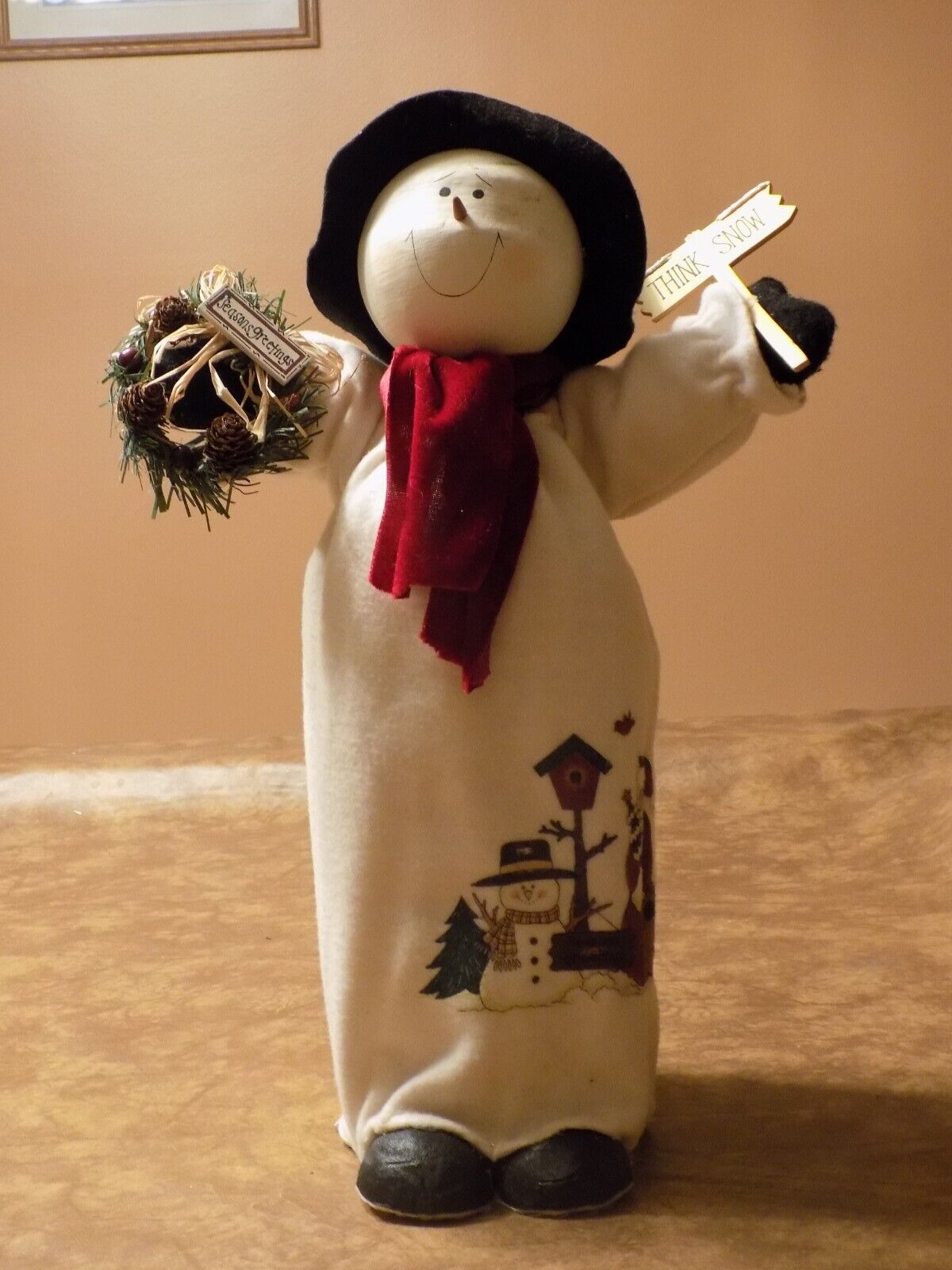 Vintage Christmas Tall Snowman Animated Musical Sings Jingle Bells
