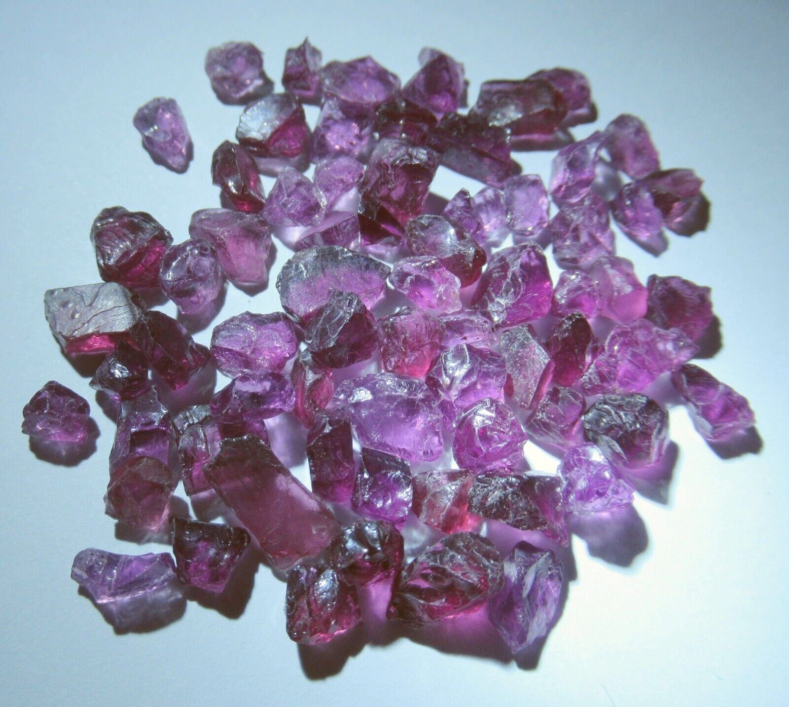 104.60 cts 73 x Natural Tanzanian Rhodolite Garnet Crystals - Facet Rough