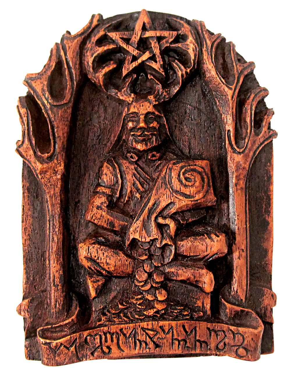 Cernunnos Plaque - Wiccan Celtic Horned God Prosperity Statue - Dryad Design