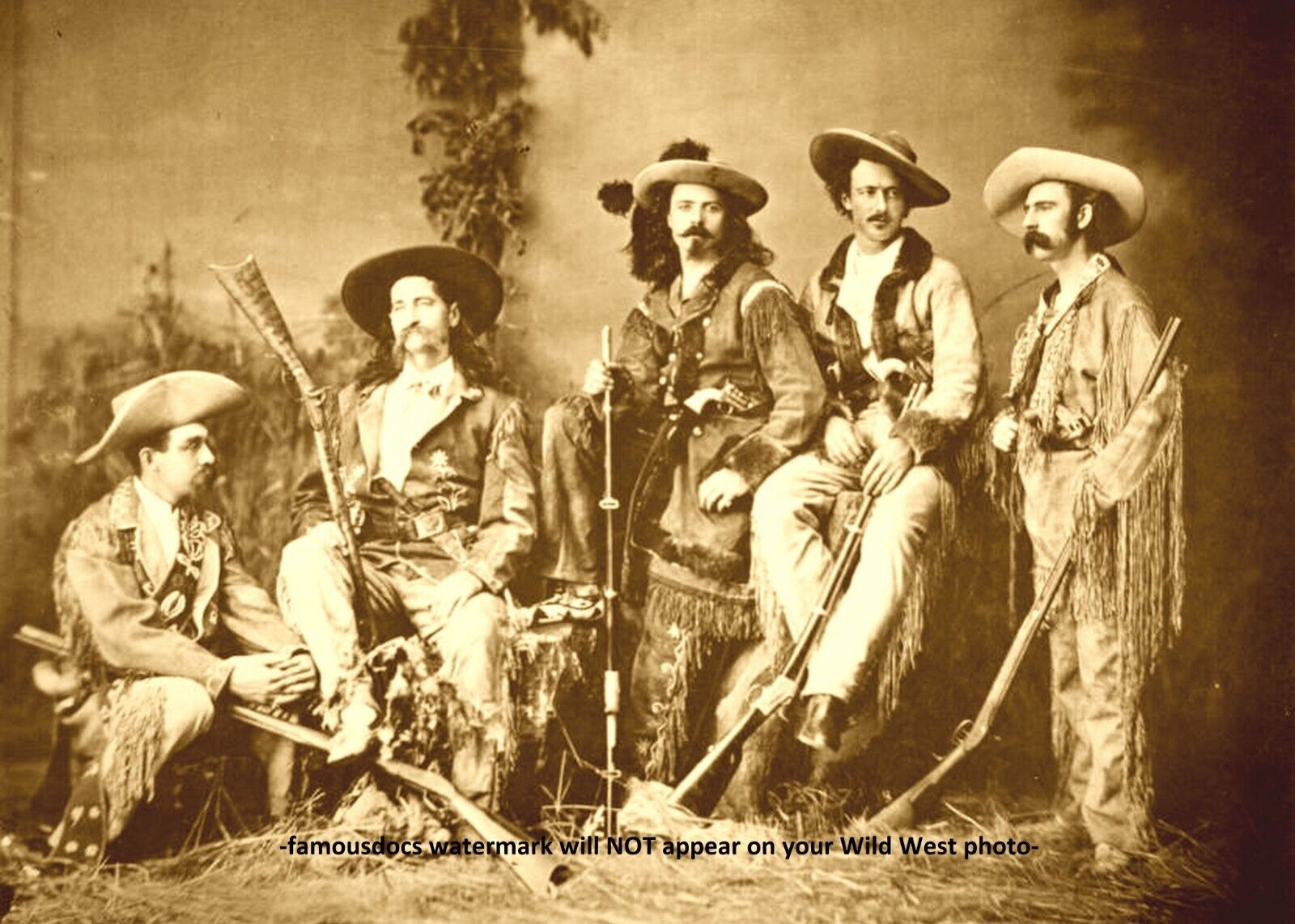 Buffalo Bill Cody Wild Bill Hickok PHOTO Old Wild West Photo 1872 Hunting Group