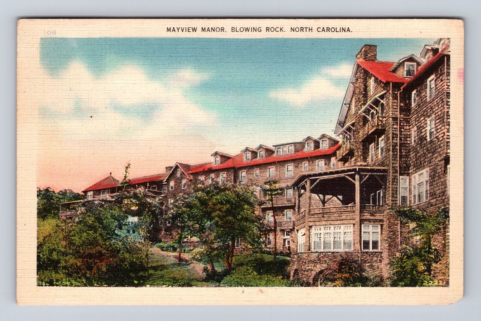 Blowing Rock NC-North Carolina, Mayview Manor Advertising Vintage c1938 Postcard