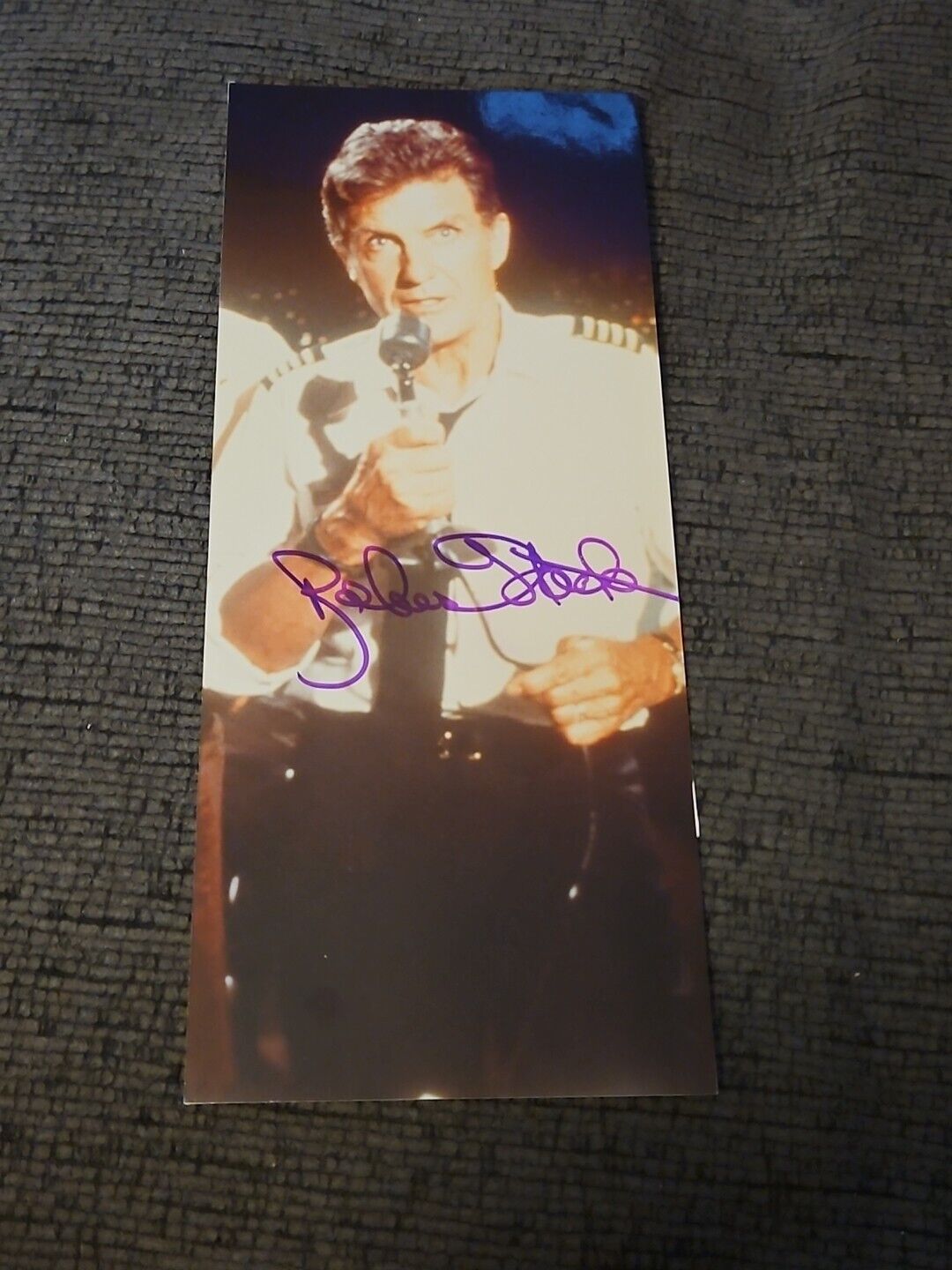 Robert Stack Signed Glossy Photo The Untouchables Unsolved Mysteries Airplane
