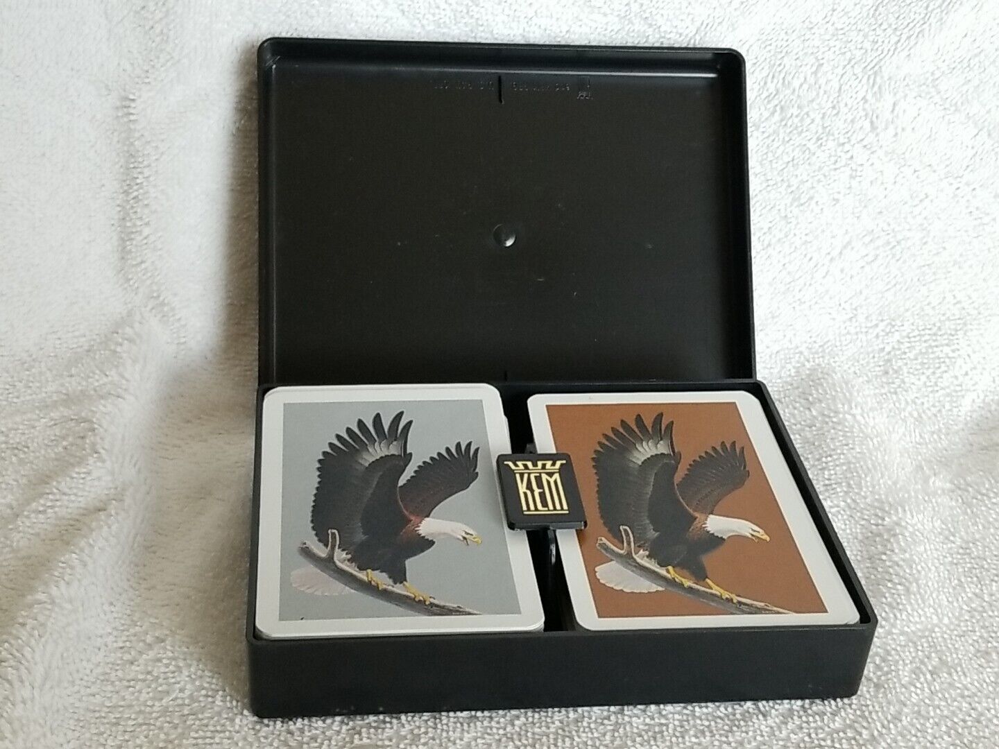 Vintage Kem Plastic Playing Double Deck Cards Eagles, Complete