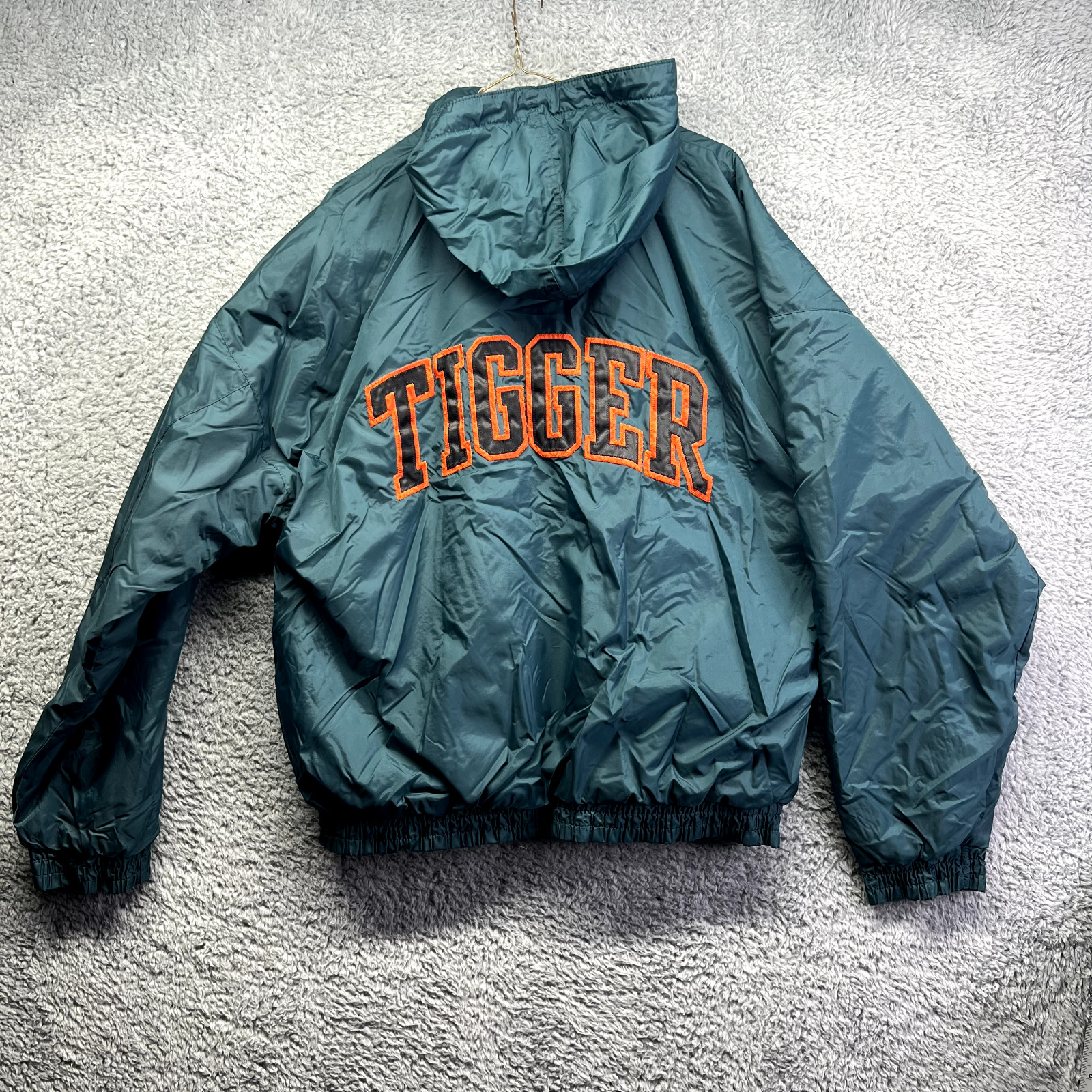 Vintage Disney Store Tigger Logo Windbreaker Jacket With Hood Y2K Adult Size XL