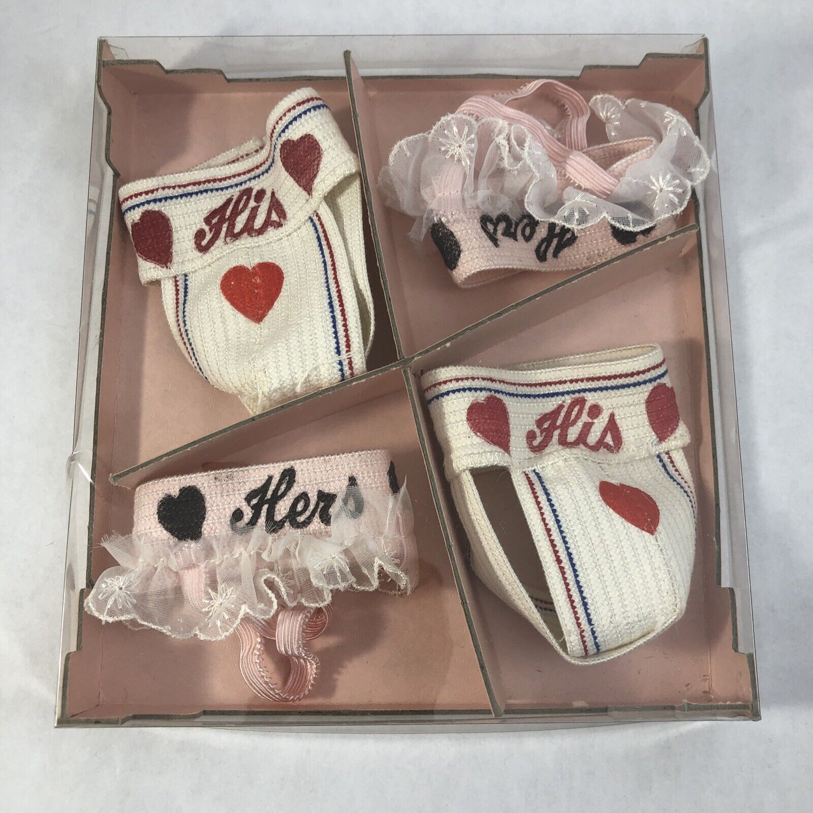 His Hers Underwear Cup Cozies Newlywed Gag Gift Risque Humor Set 4 Vintage NOS
