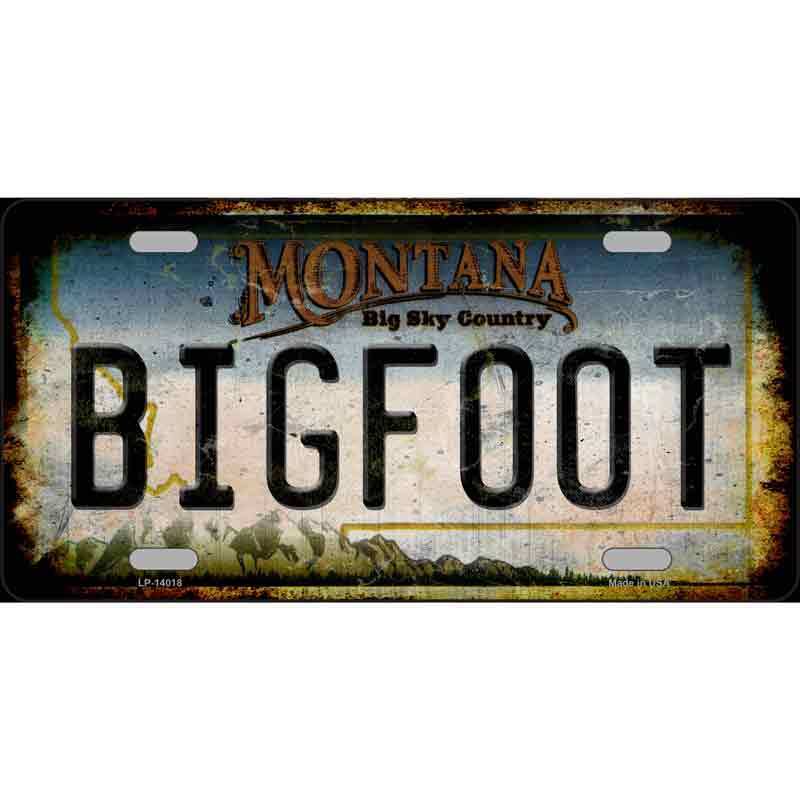 Bigfoot Montana Novelty Metal License Plate Tag