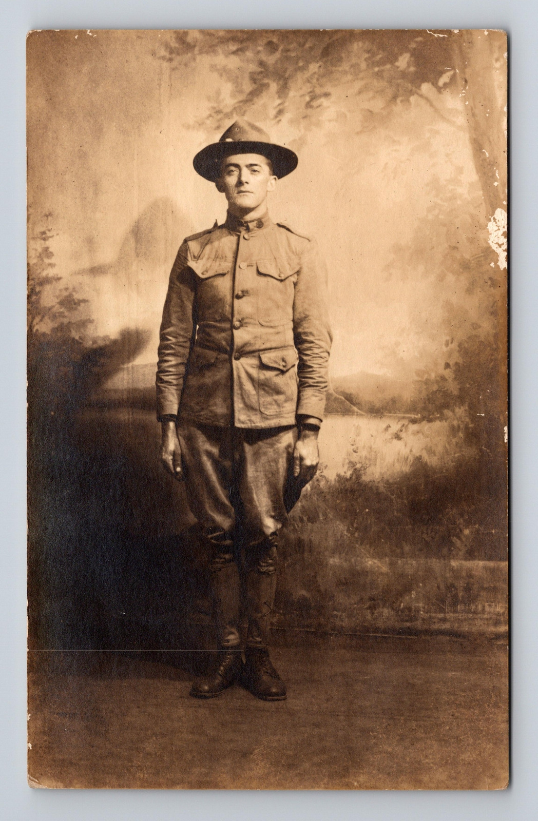 c1918-1930 RPPC Postcard Richmond VA Virginia Robert Mann? WWI Soldier Portrait