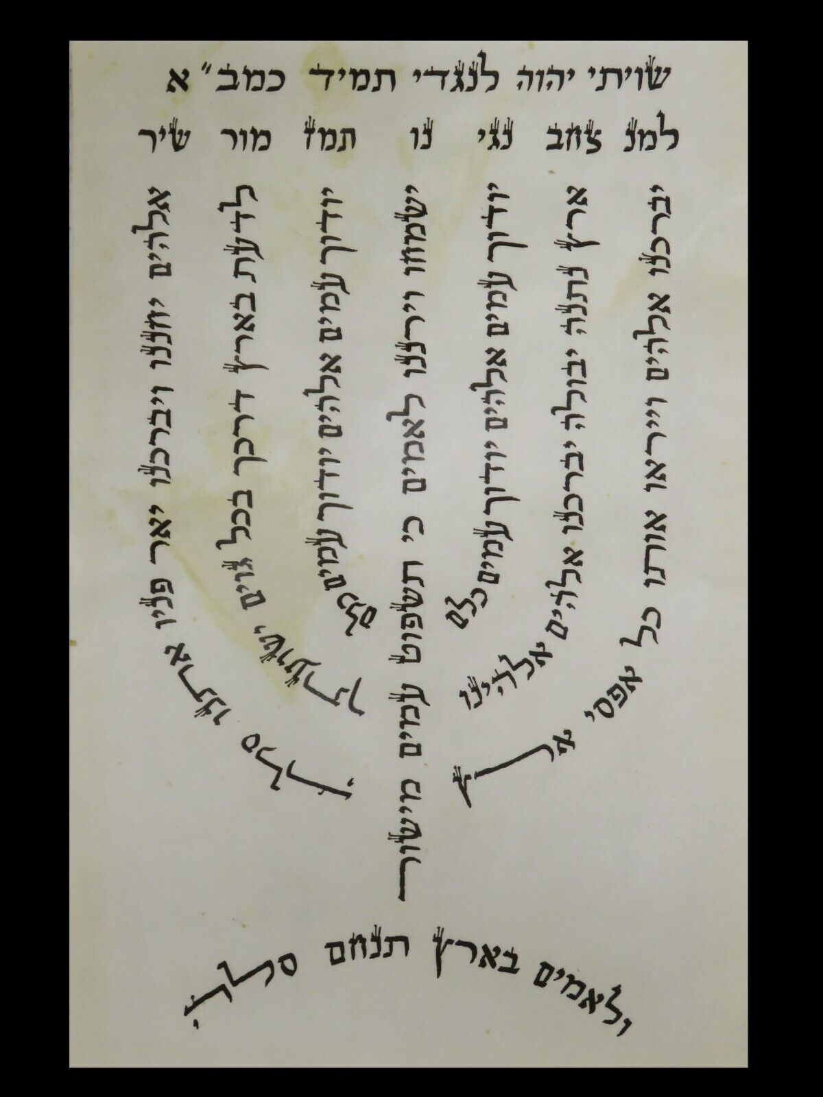 Beautiful Kabbalah Amulet Handwritten On Parchment \
