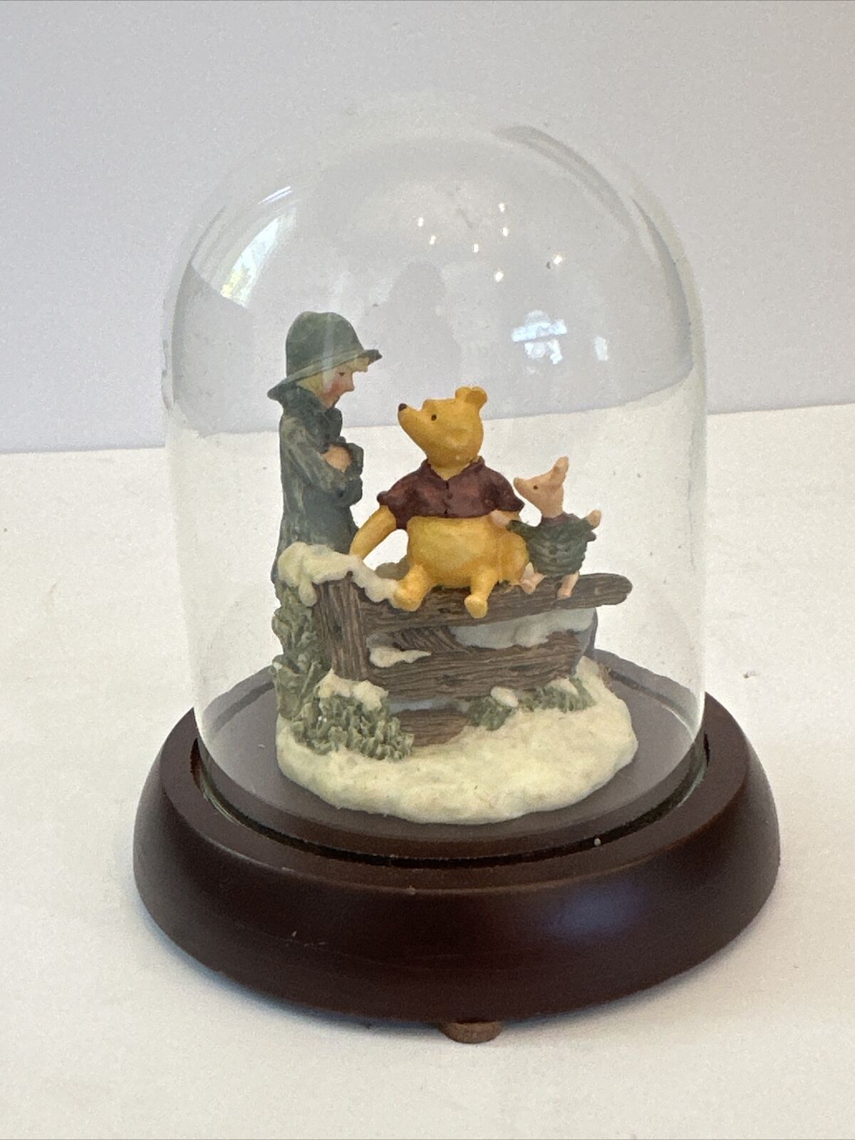 Disney Classic Pooh Piglet Christopher Robin Bell Jar Figurine Michel & Co. RARE