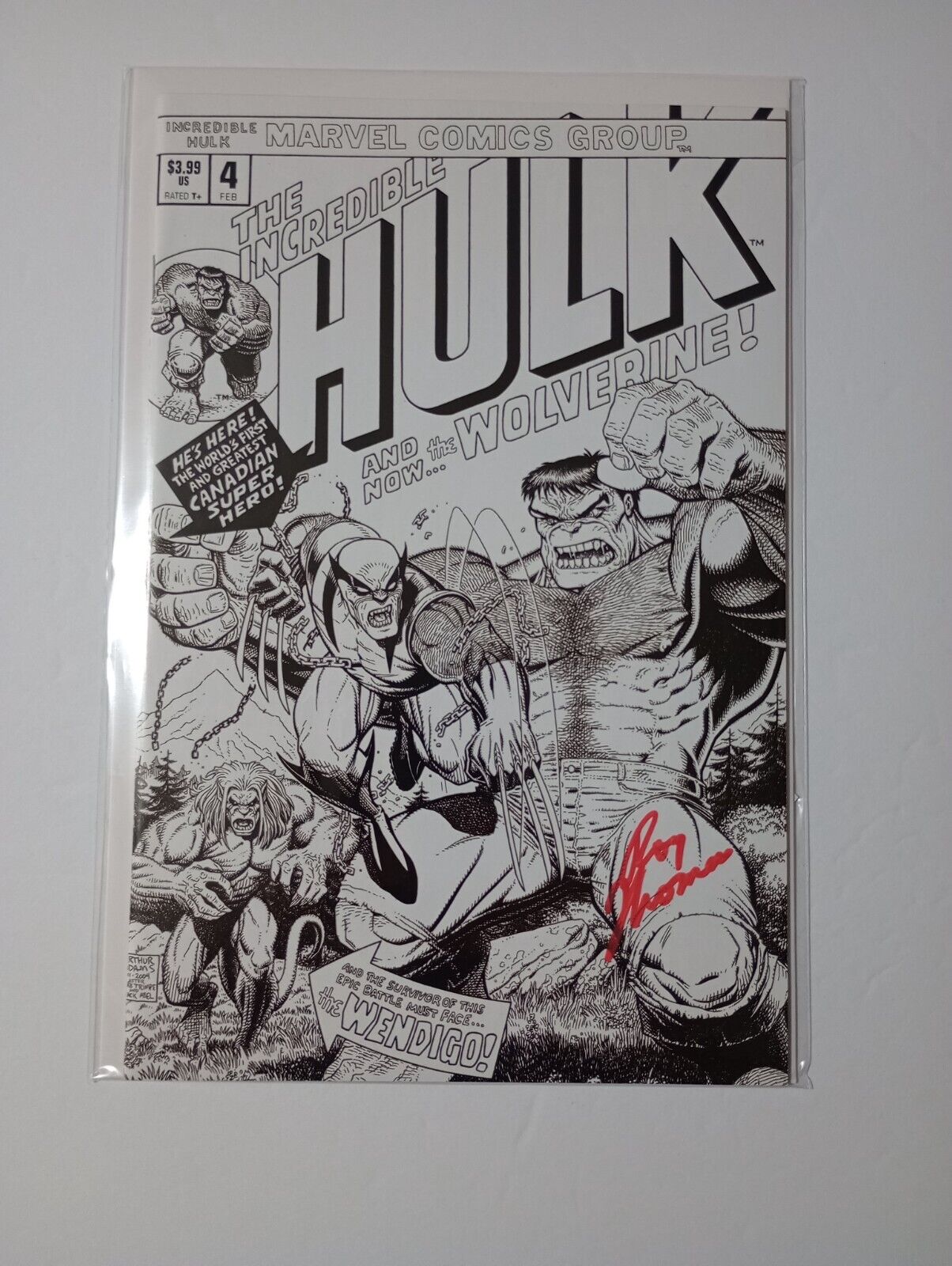 Hulk #4 Arthur Adams Exclusive Sketch Variant Signed by Roy Thomas