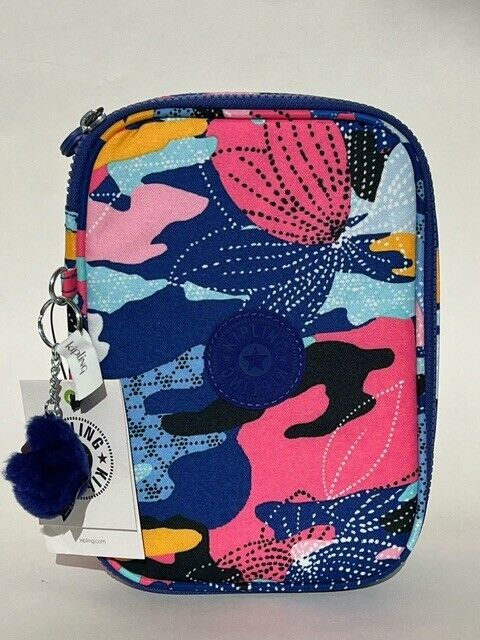 New With Tag KIPLING 100 PENS large Pencil Case - Dazzling Lily