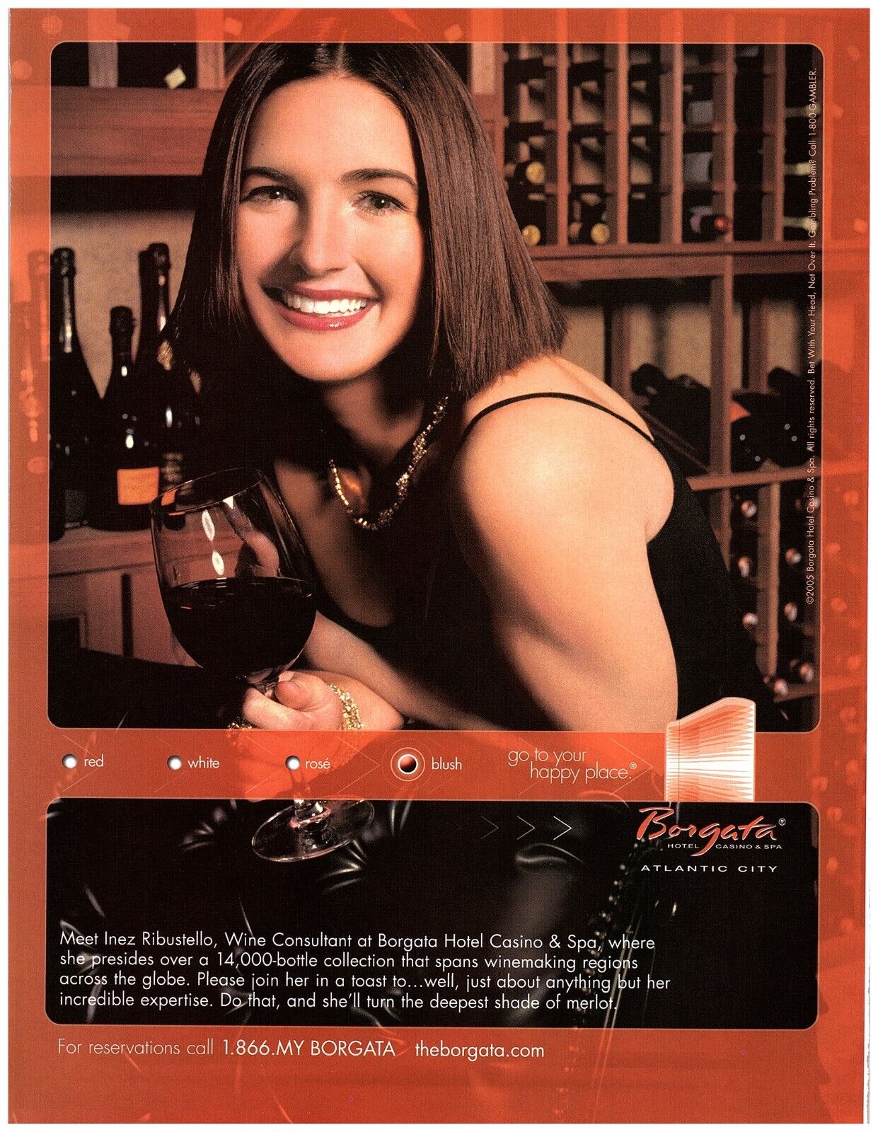 2005 Borgata Hotel Casino Print Ad Inez Ribustello Wine Consultant Atlantic City