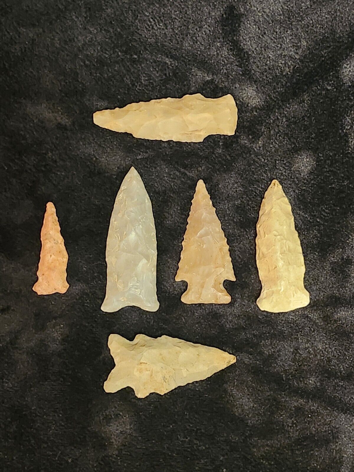 Authentic Arrowheads 6 Native American Artifacts Lot Group