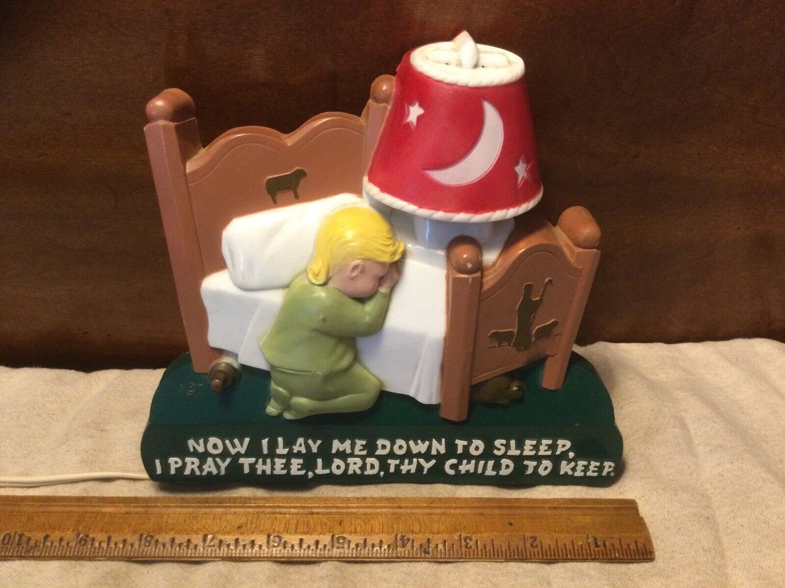 Vintage 1950s “Now I Lay Me Down to Sleep” Child’s Wall Mount Night Light-Works