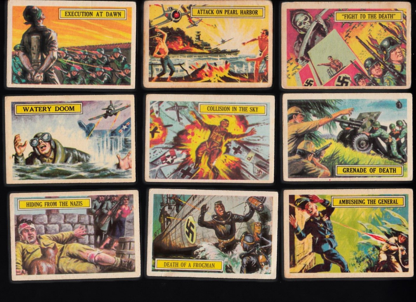 1965 A&BC WW II Battle Card Set - w/ Banned Cards + UNMARKED CHECKLIST