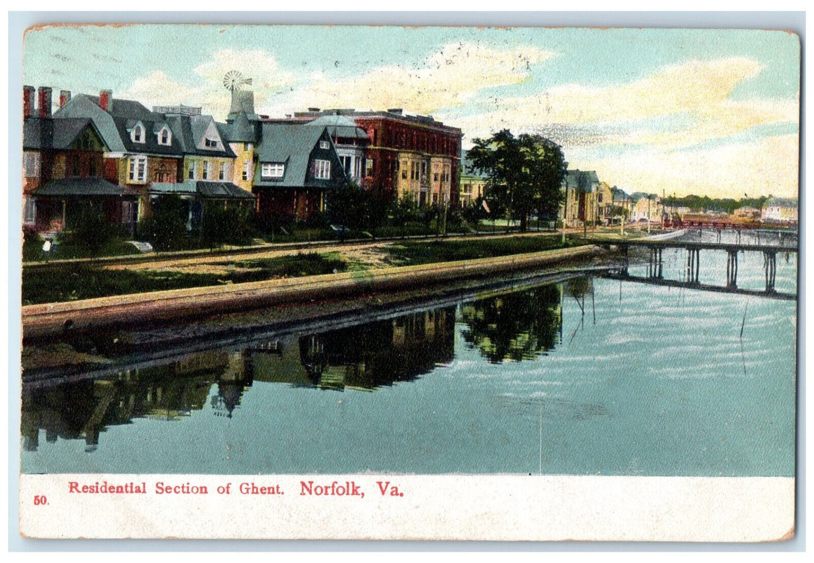 1907 View Of Residential Section Of Ghent Norfolk Virginia VA Antique Postcard