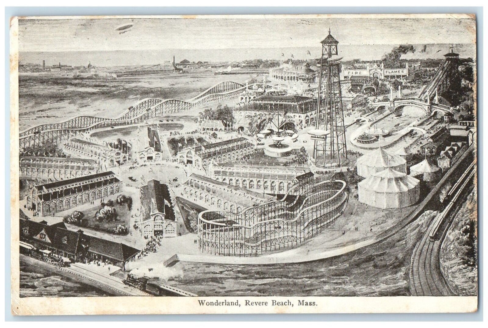 c1905's Wonderland Amusement Park View Revere Beach Massachusetts MA Postcard