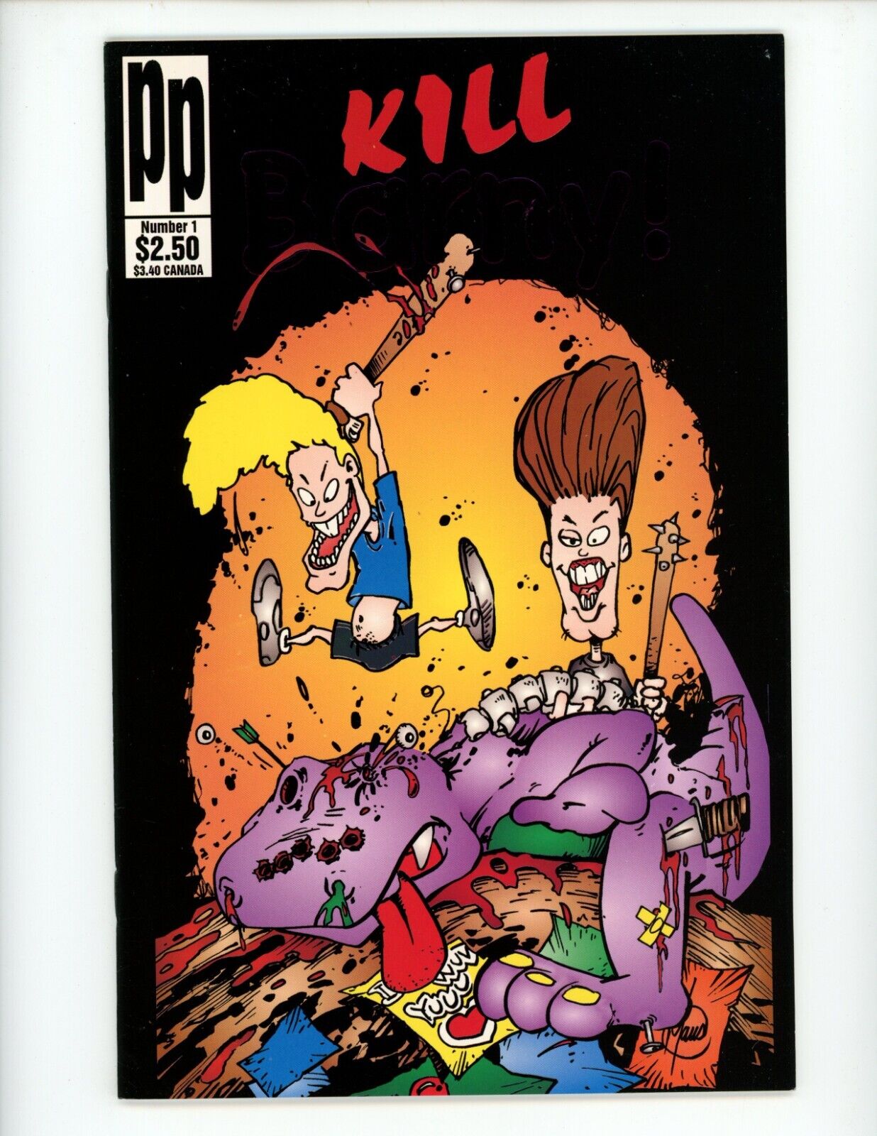 Kill Barny #1 Comic Book 1994 VF+ Bill Maus Entity-Parody Beaver MTV Comics