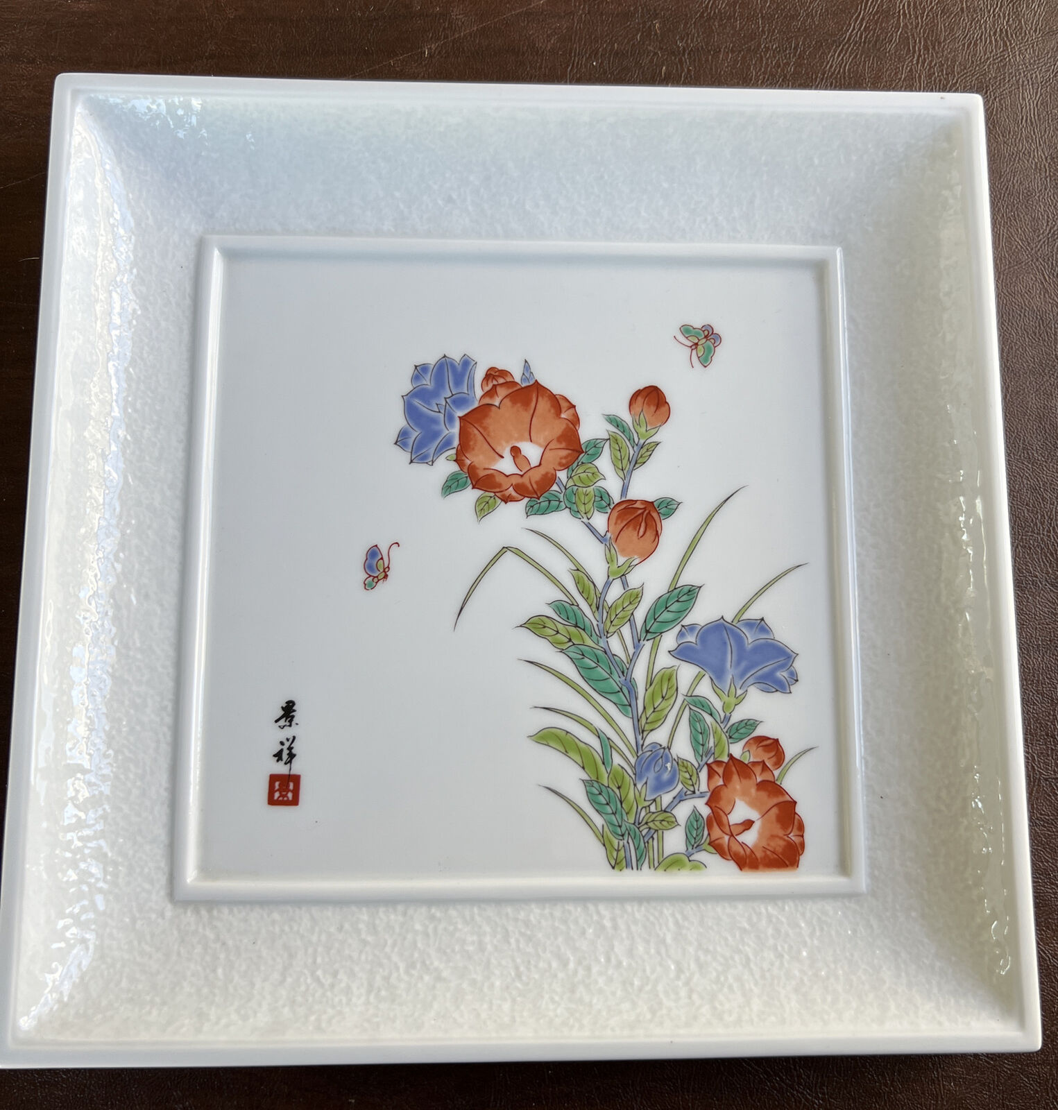 BEAUTIFUL Asian Painting on Ceramic, Frame texture design Ceramic Lovely 