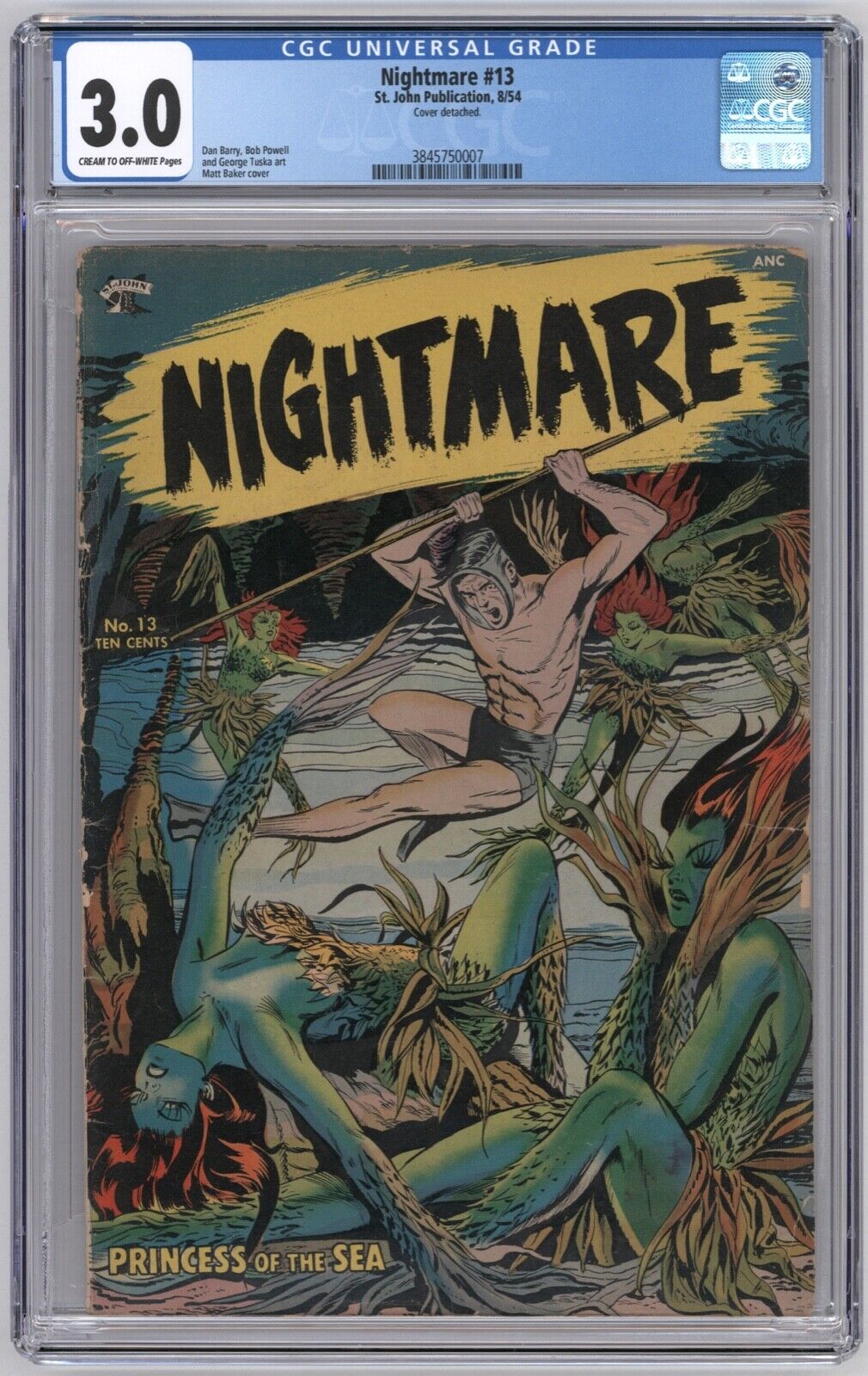 Nightmare #13 CGC 3.0 (St. John, 8/1954) Matt Baker Cover