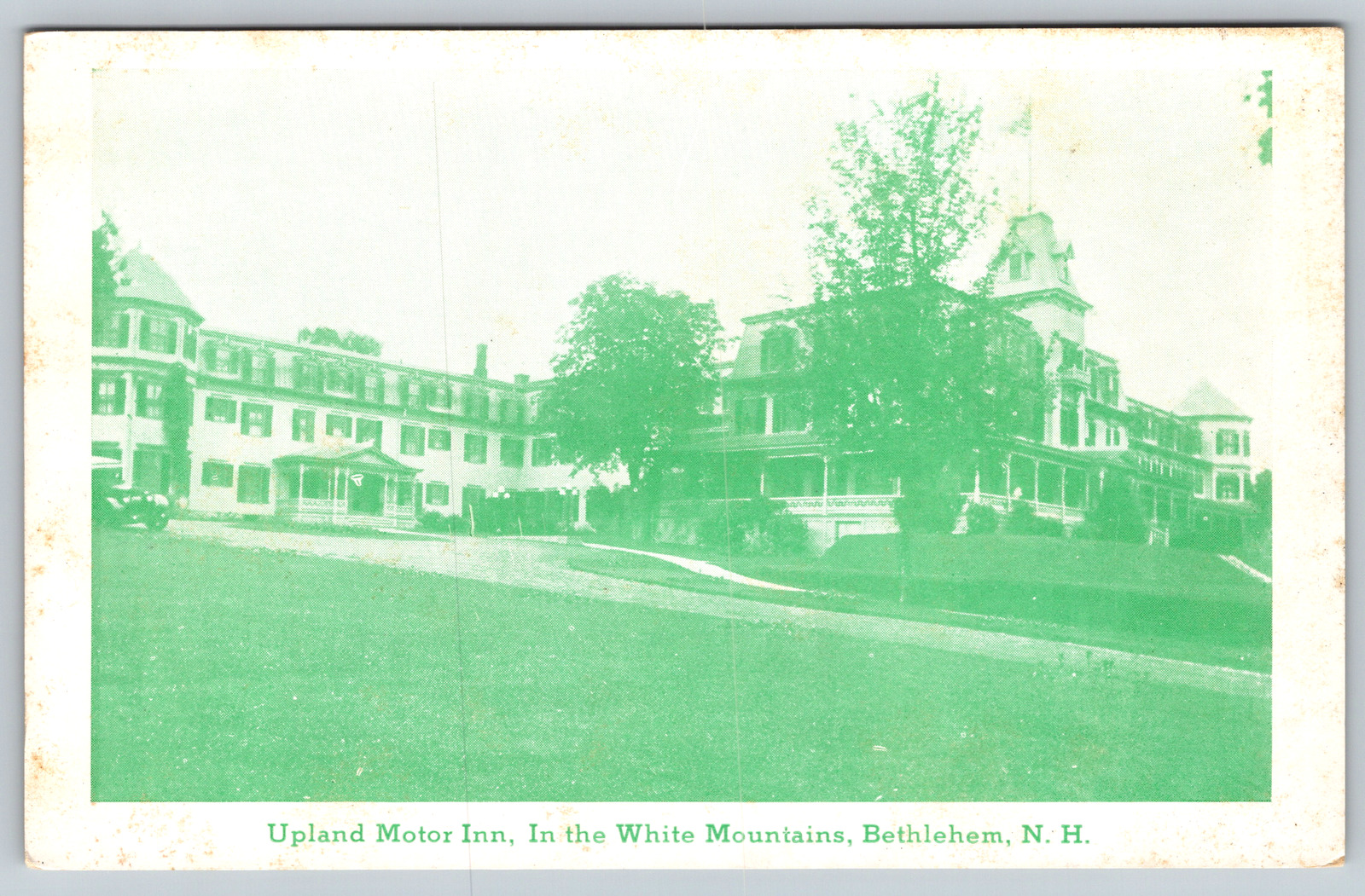 NH Upland Inn White Bethlehem Motor Green Mountain Vintage Postcard