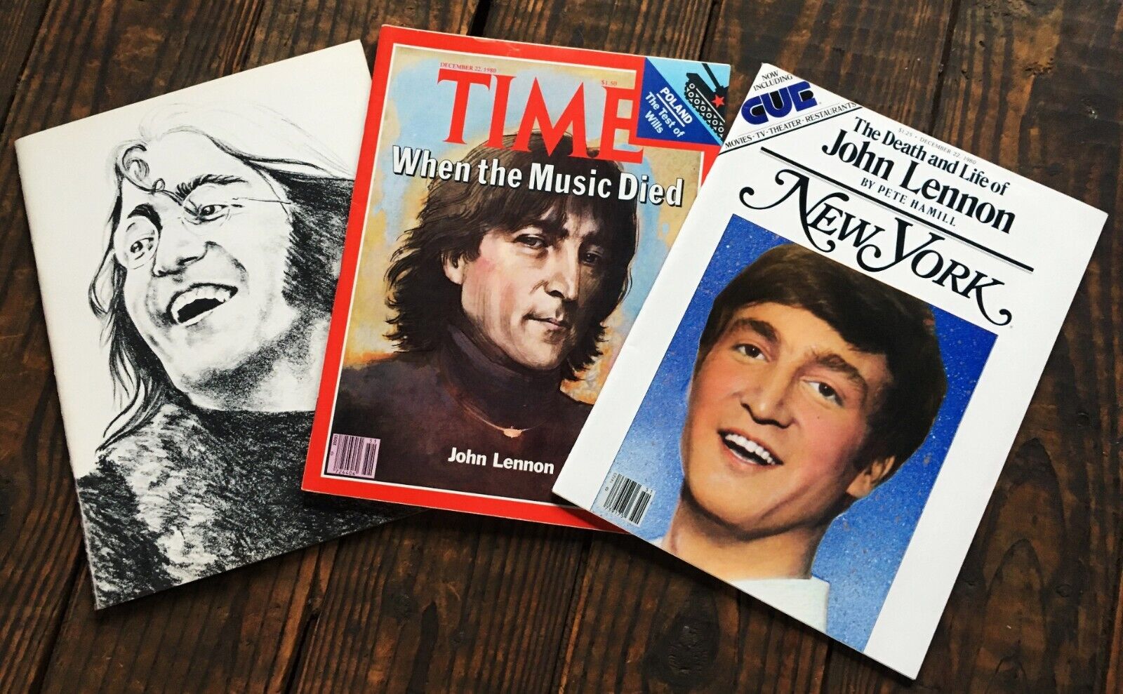 Lot of 3 Original Magazines of John Lennon\'s  Death Memorial