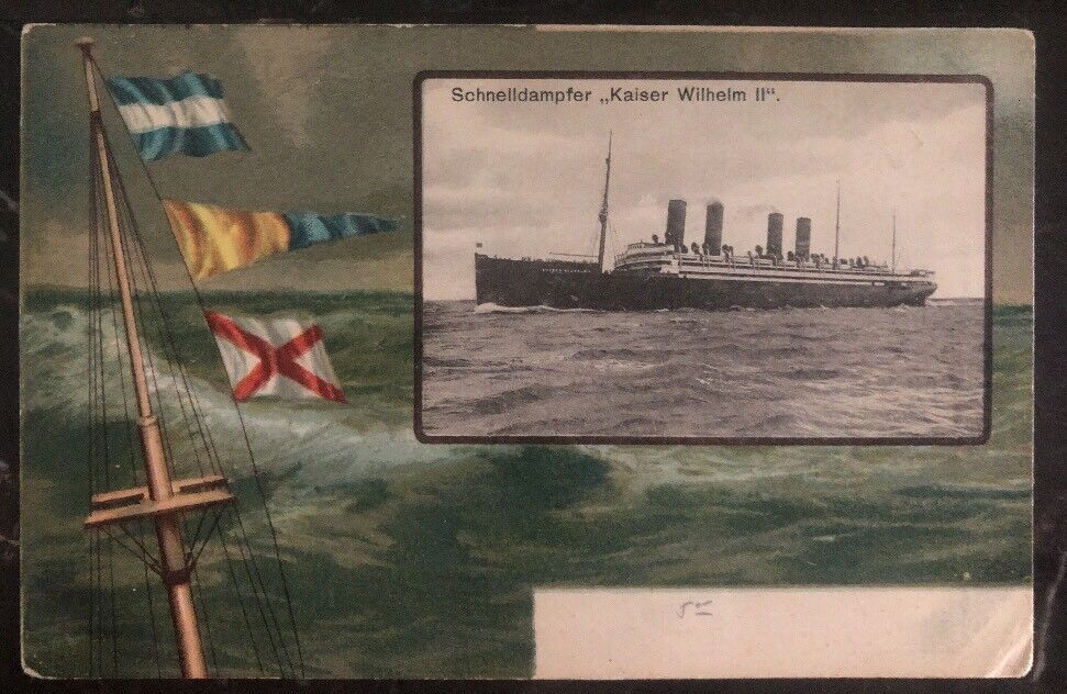 Mint Germany Picture Postcard SS Kaiser Wilhelm II Passenger Ship