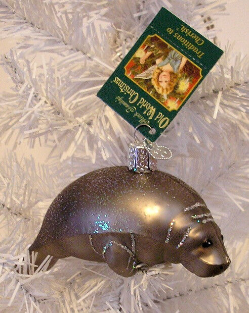 2007 - MANATEE - OLD WORLD CHRISTMAS - BLOWN GLASS ORNAMENT NEW W/TAG