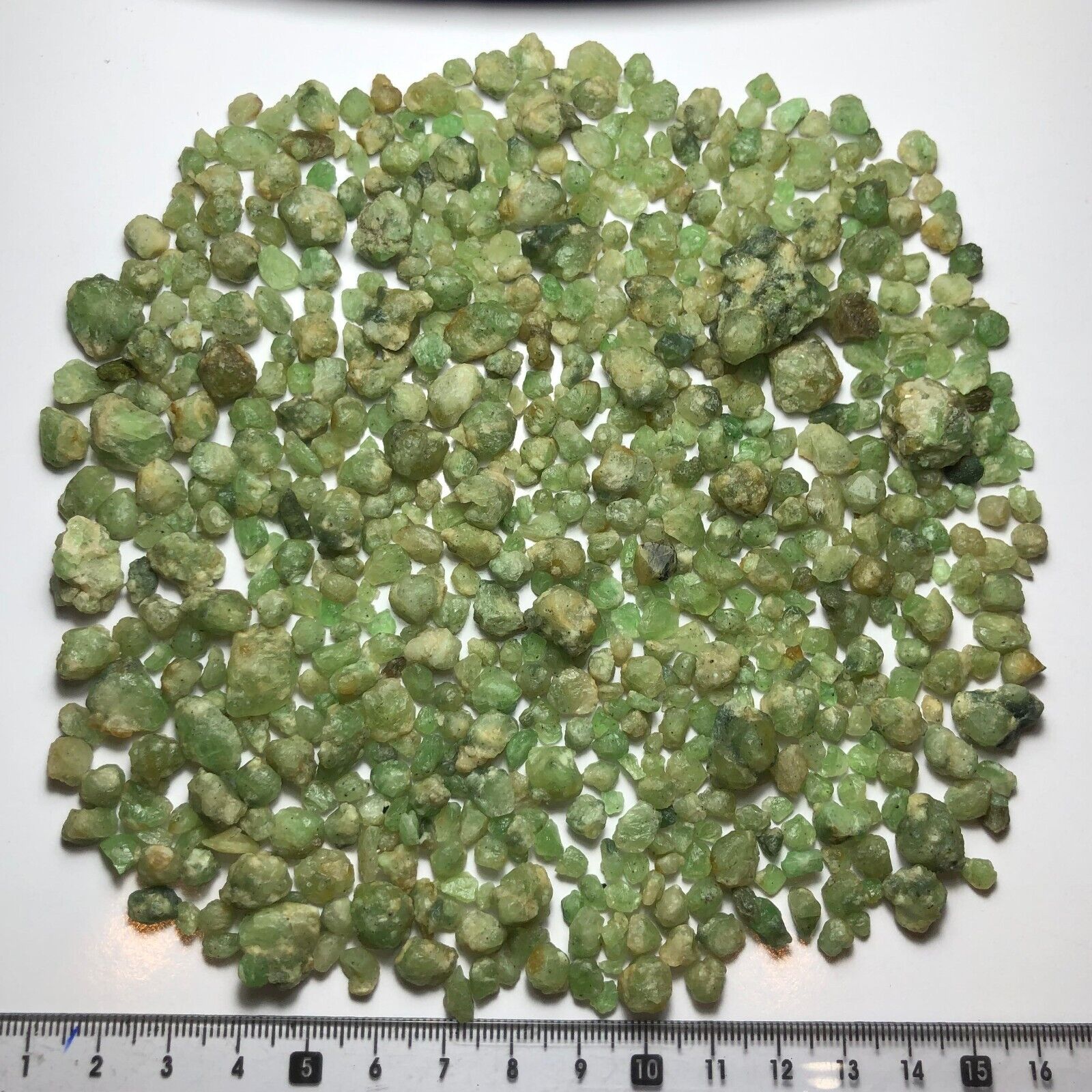 190gram Beautiful Rare Green garnet Rough Crystals Lot.