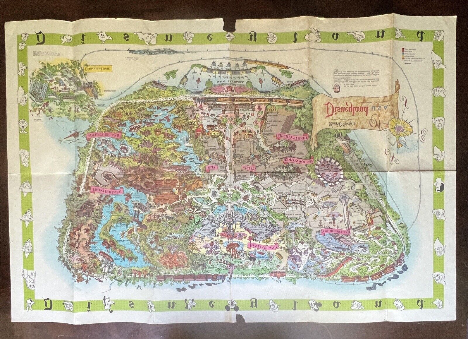 Original 1964 Walt Disney Magic Kingdom Disneyland Guide Map Poster Type B VTG