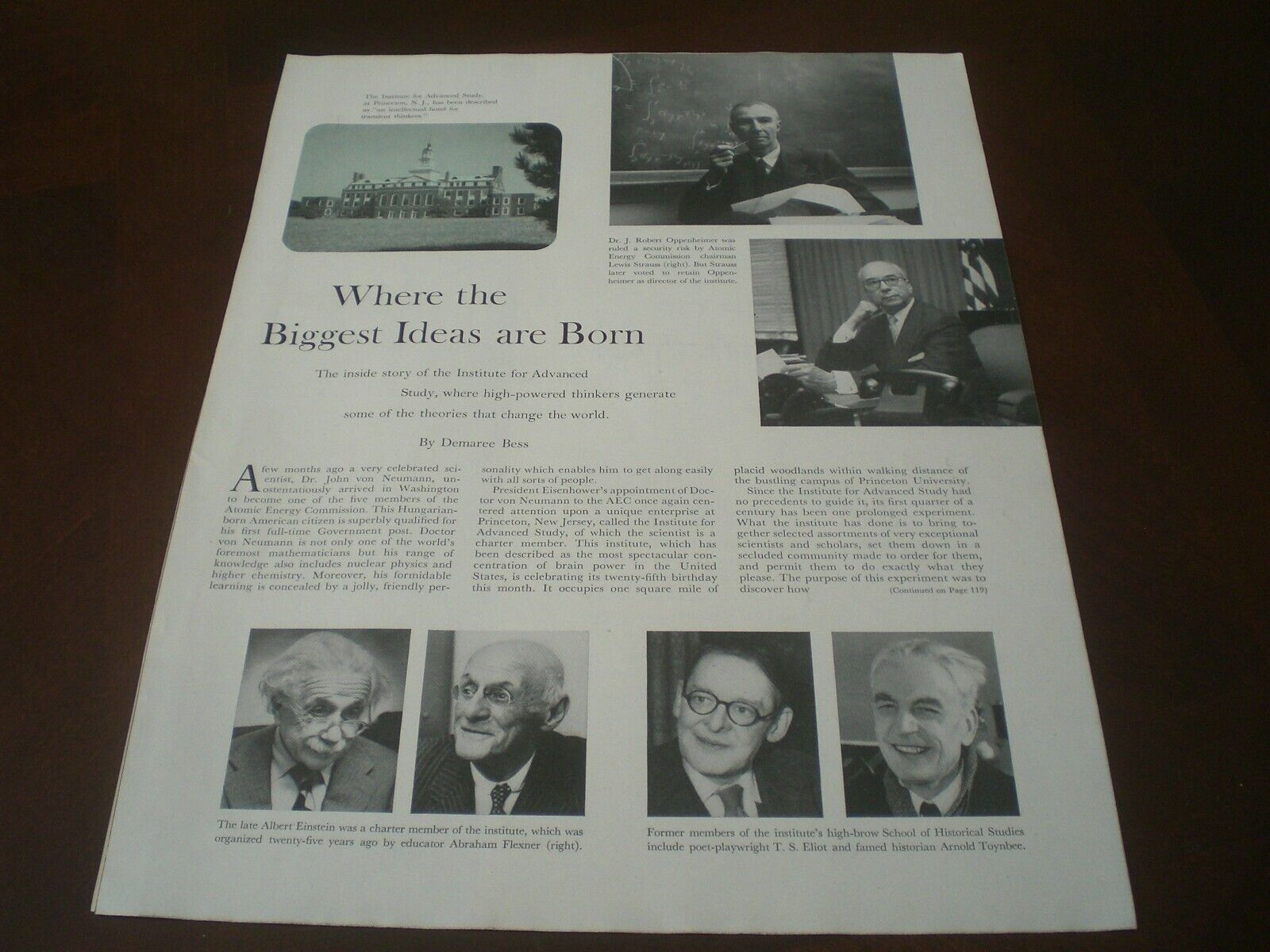 Oppenheimer - The Inside Story (Article in Sat Eve Post 10-22-55) 7 Photos