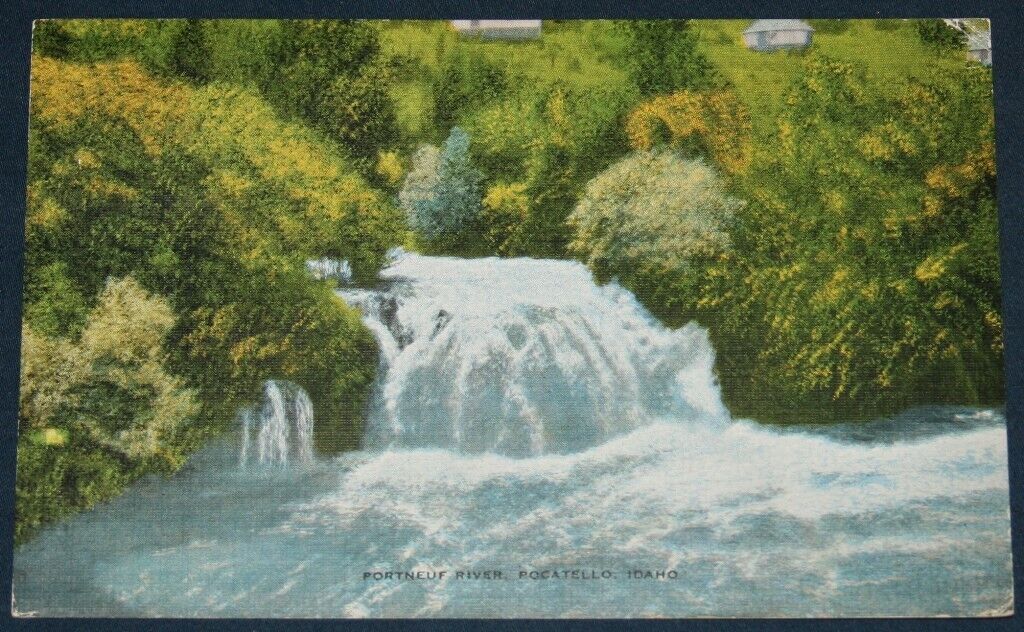 Portneuf River, Pocatello, ID Postcard 1946