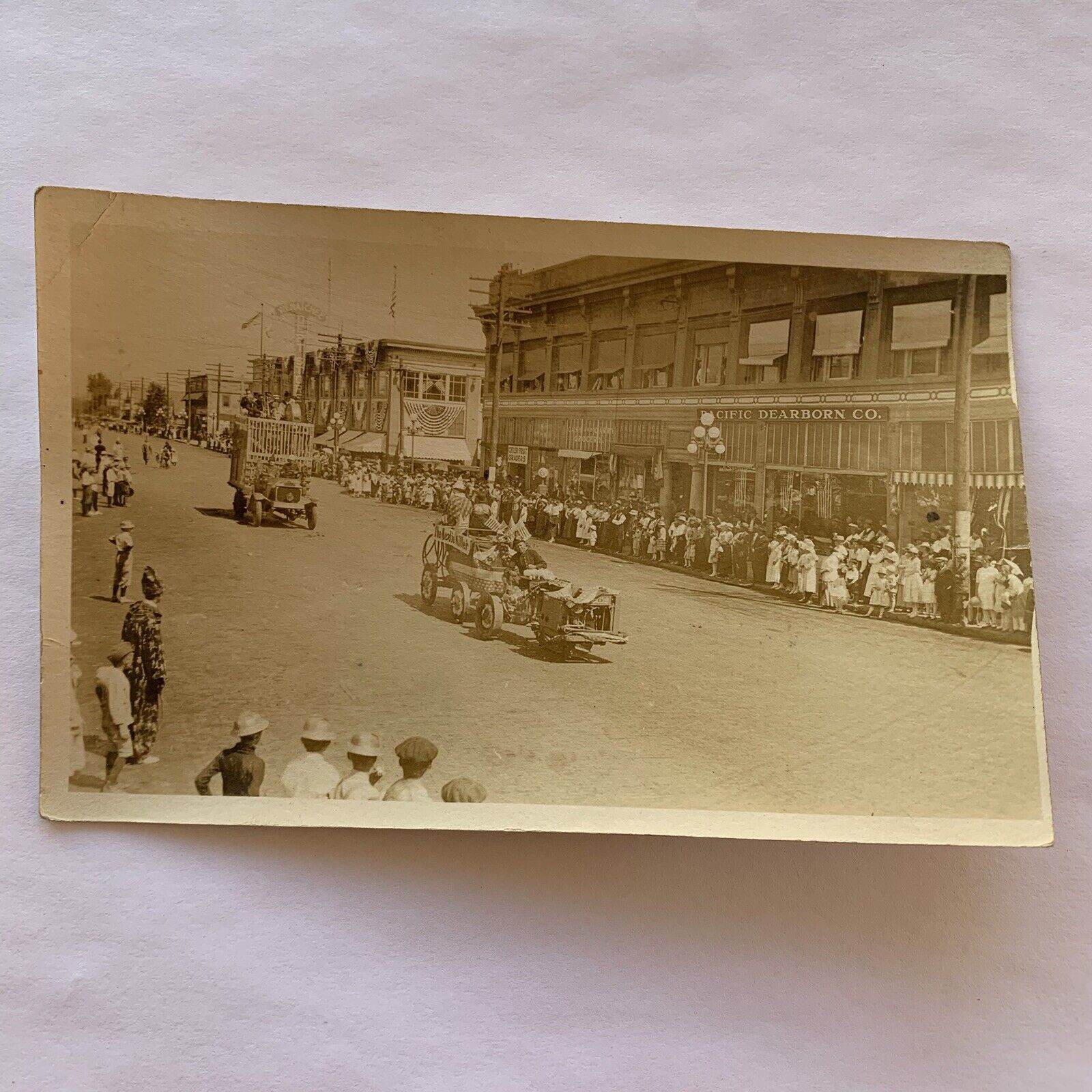 Antique RPPC Photograph Postcard Wenatchee Round Up 1919 Washington Parade Town