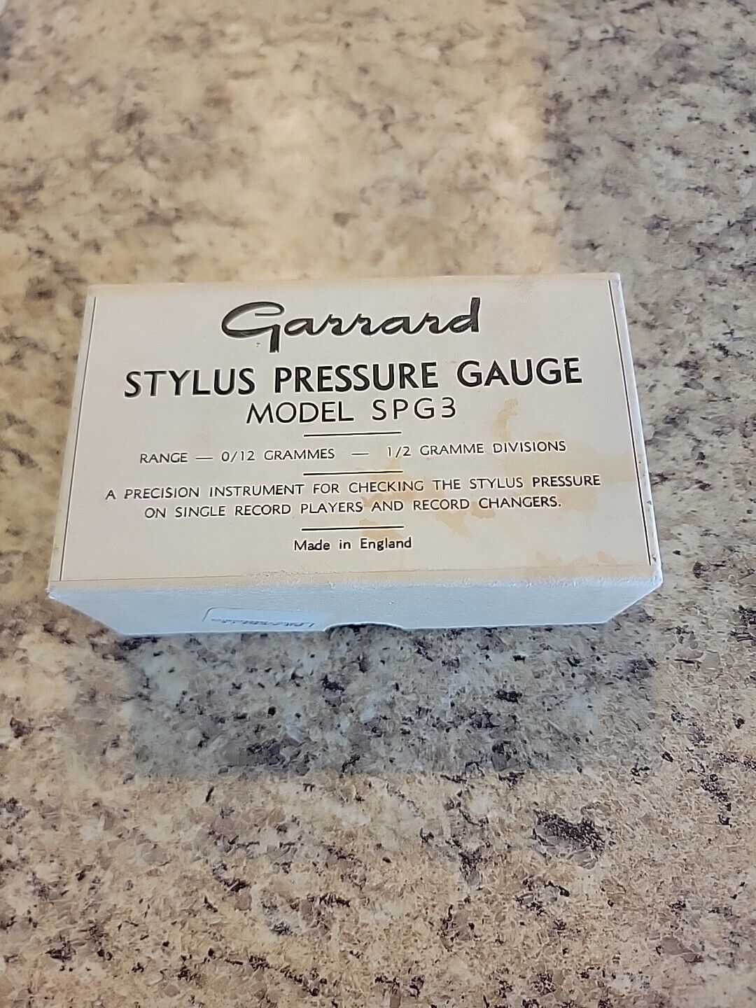 Vintage Garrard Stylus Pressure Gauge Model SPG3 ~ Made in England											