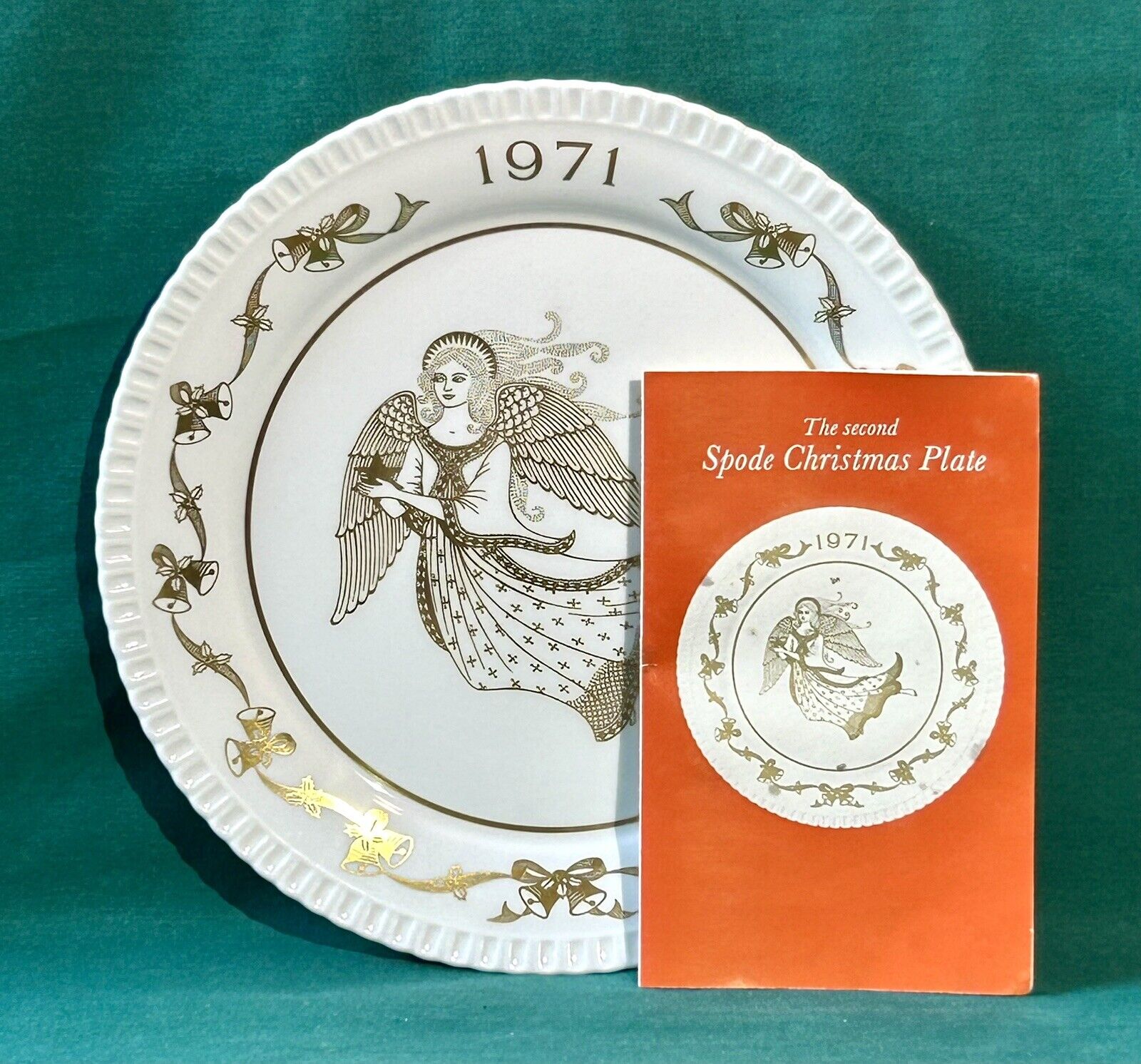 1971 Copeland Spode Christmas Plate Angel Ding Dong 8\