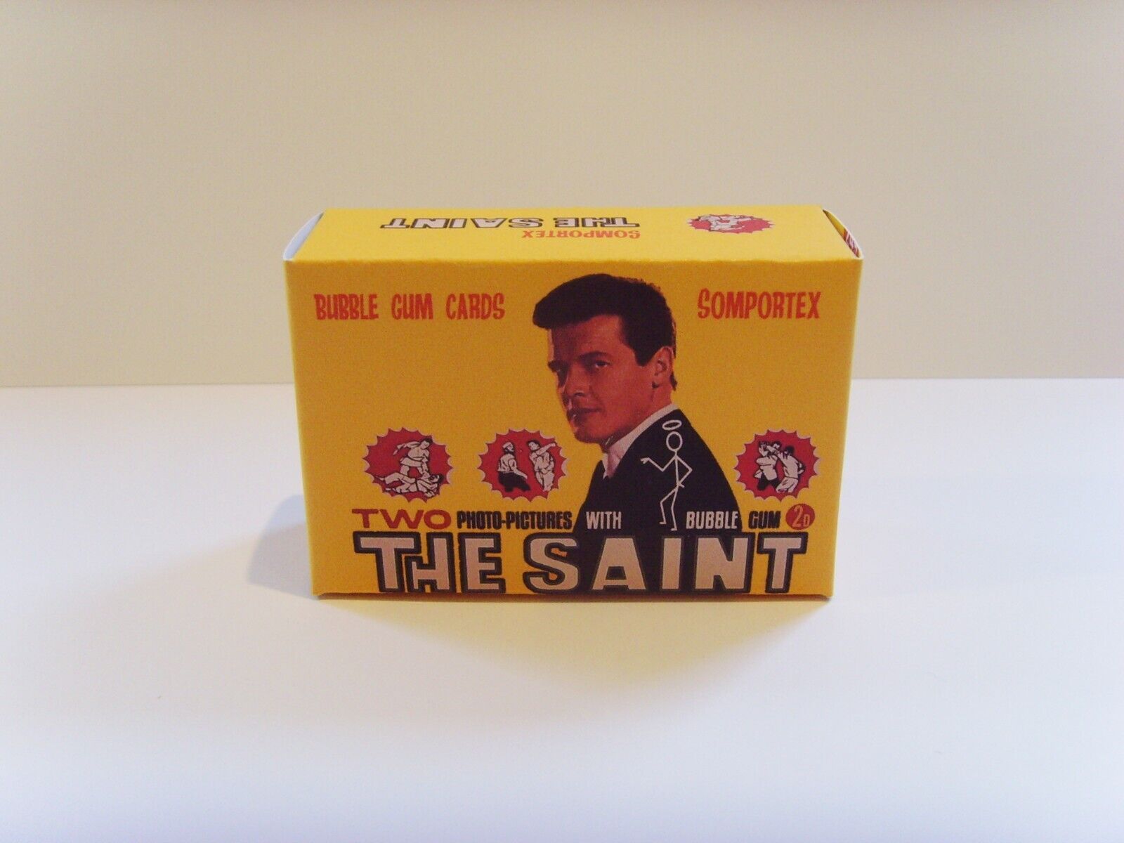 THE SAINT - SOMPORTEX Superb custom picture/ gum cards display box.