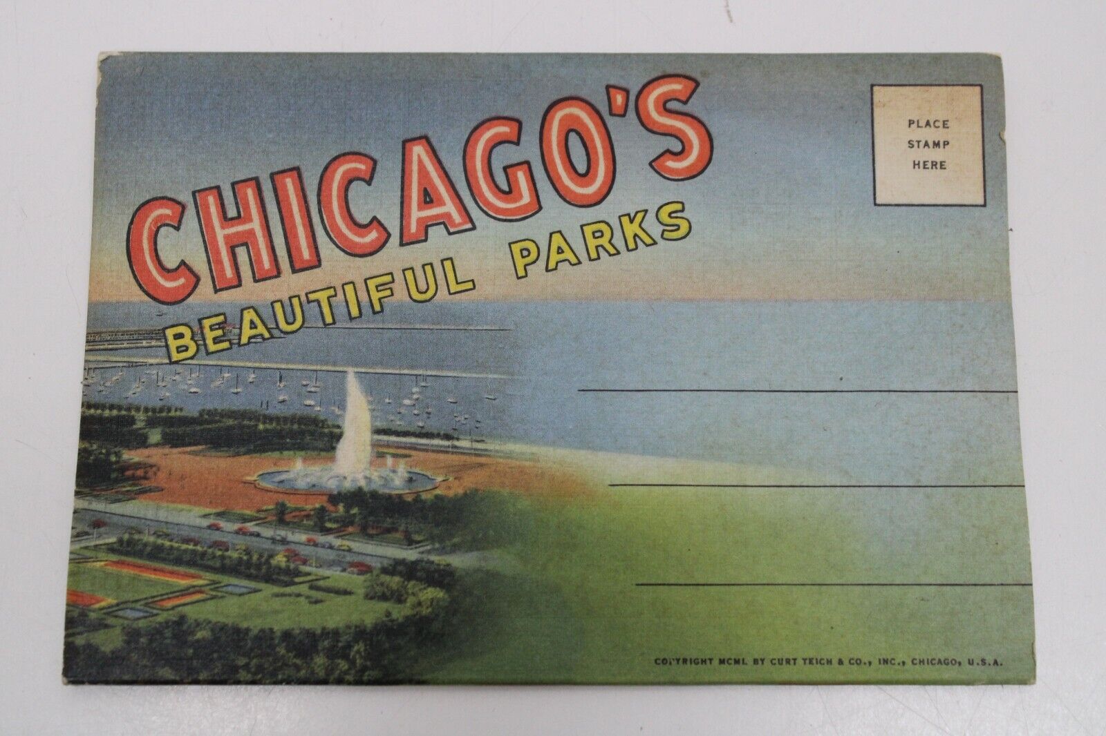 Vintage 1950 Chicago's Beautiful Parks Postcard Souvenir Folder A113