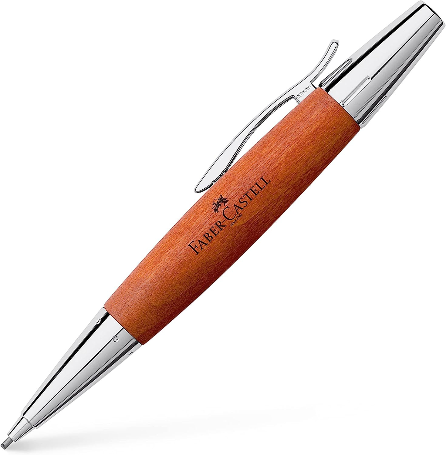 Faber Castell 138382 Emotion Mechanical Pencil, Wood & Chrome, Pear Tree, Brown,