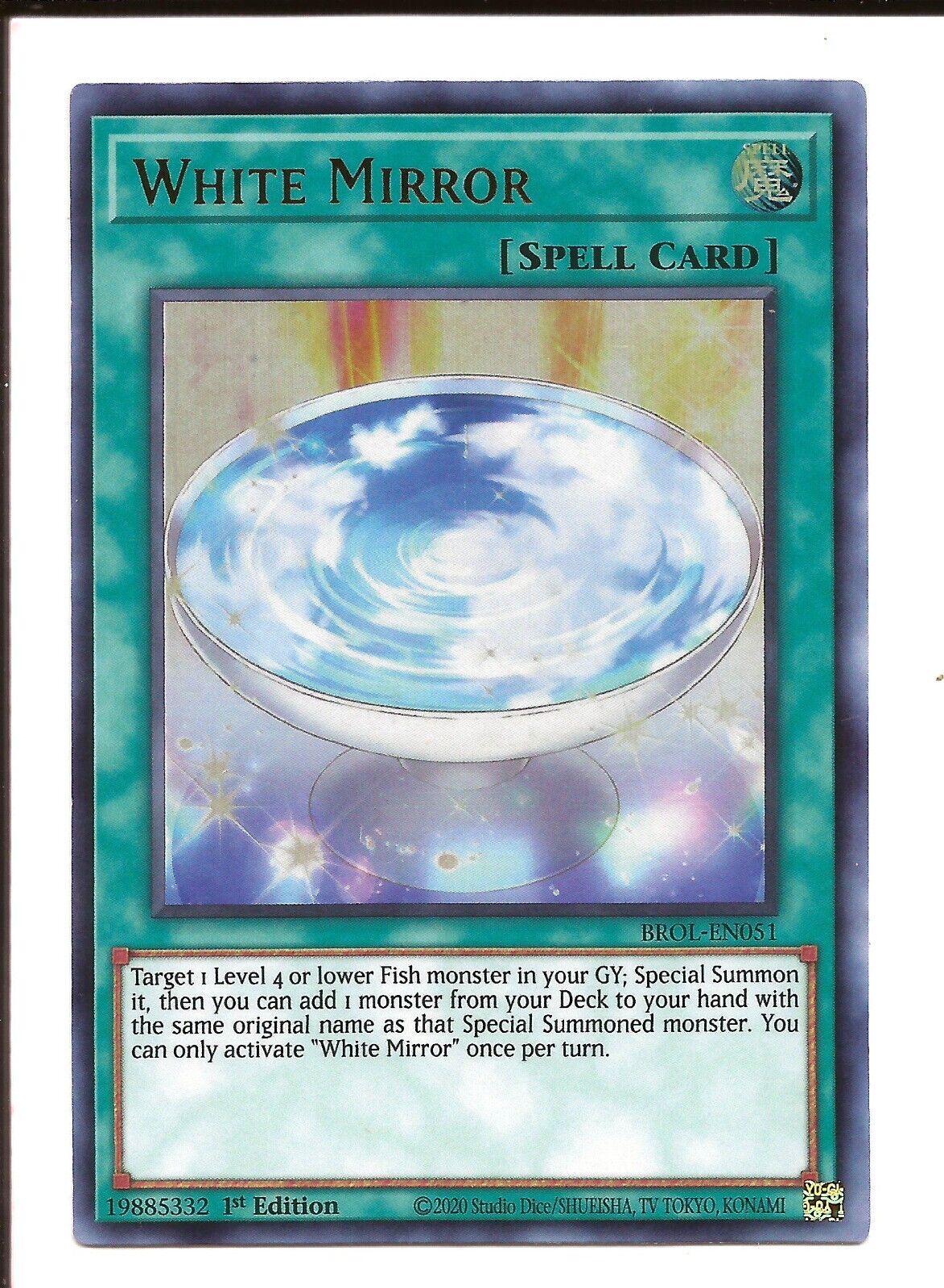 2020 Yu-Gi-Oh 1st Edition Trading Card Game Holofoil White Mirror - Excellent